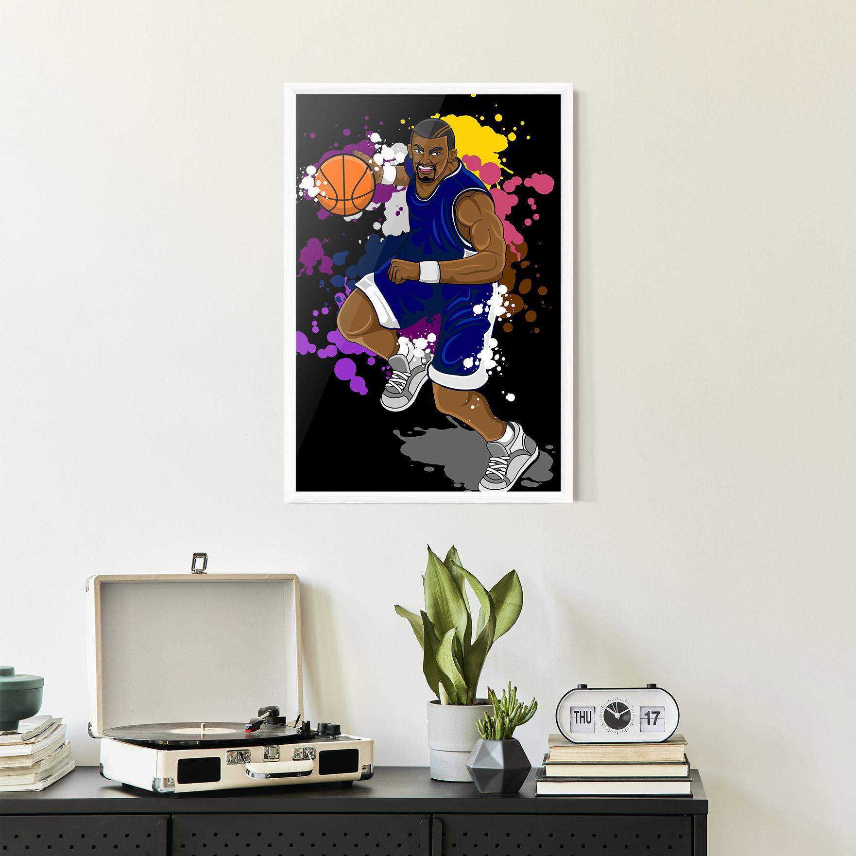 Poster Înrămat Basketball Character mockup 2