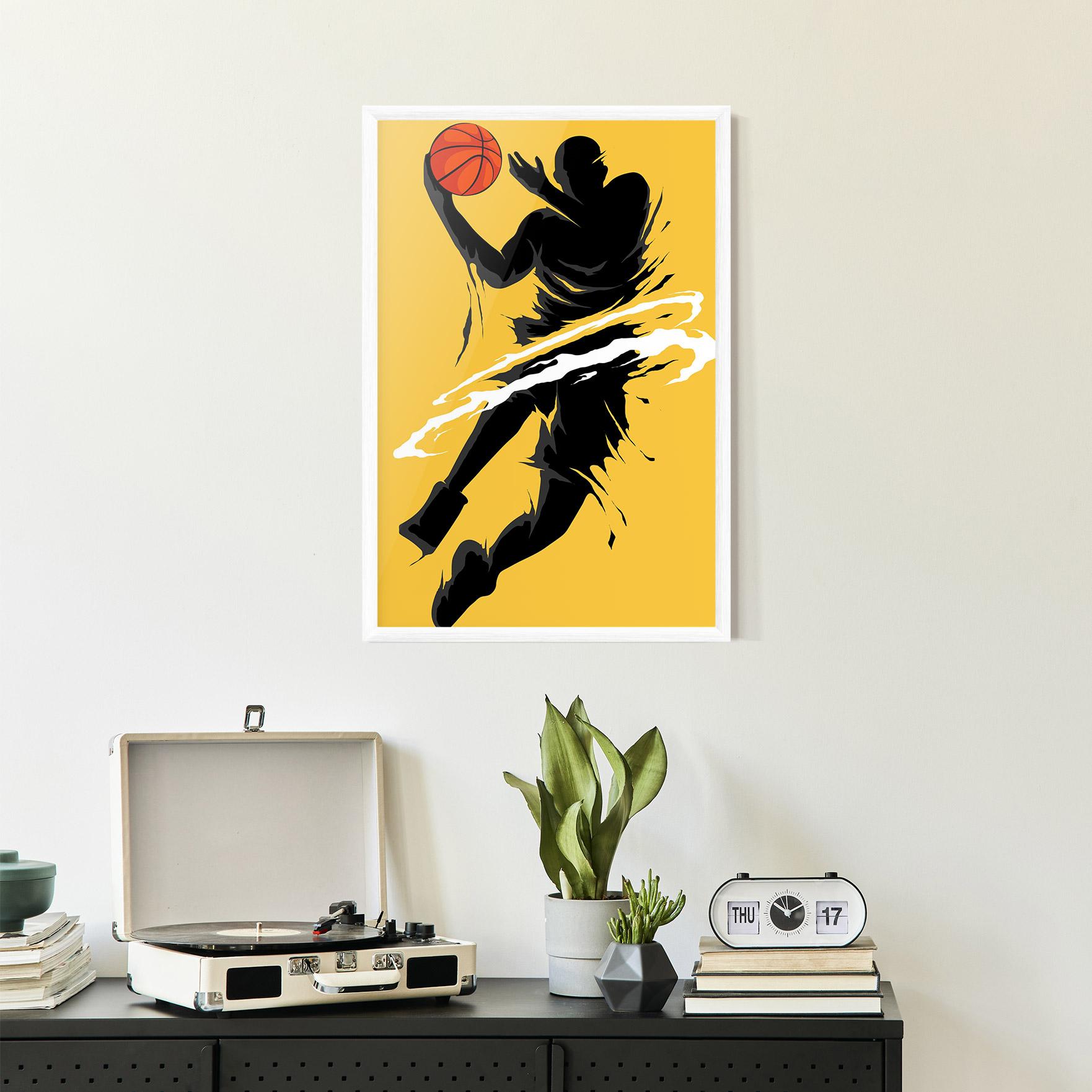 Poster Înrămat Basketball Smoke mockup 2