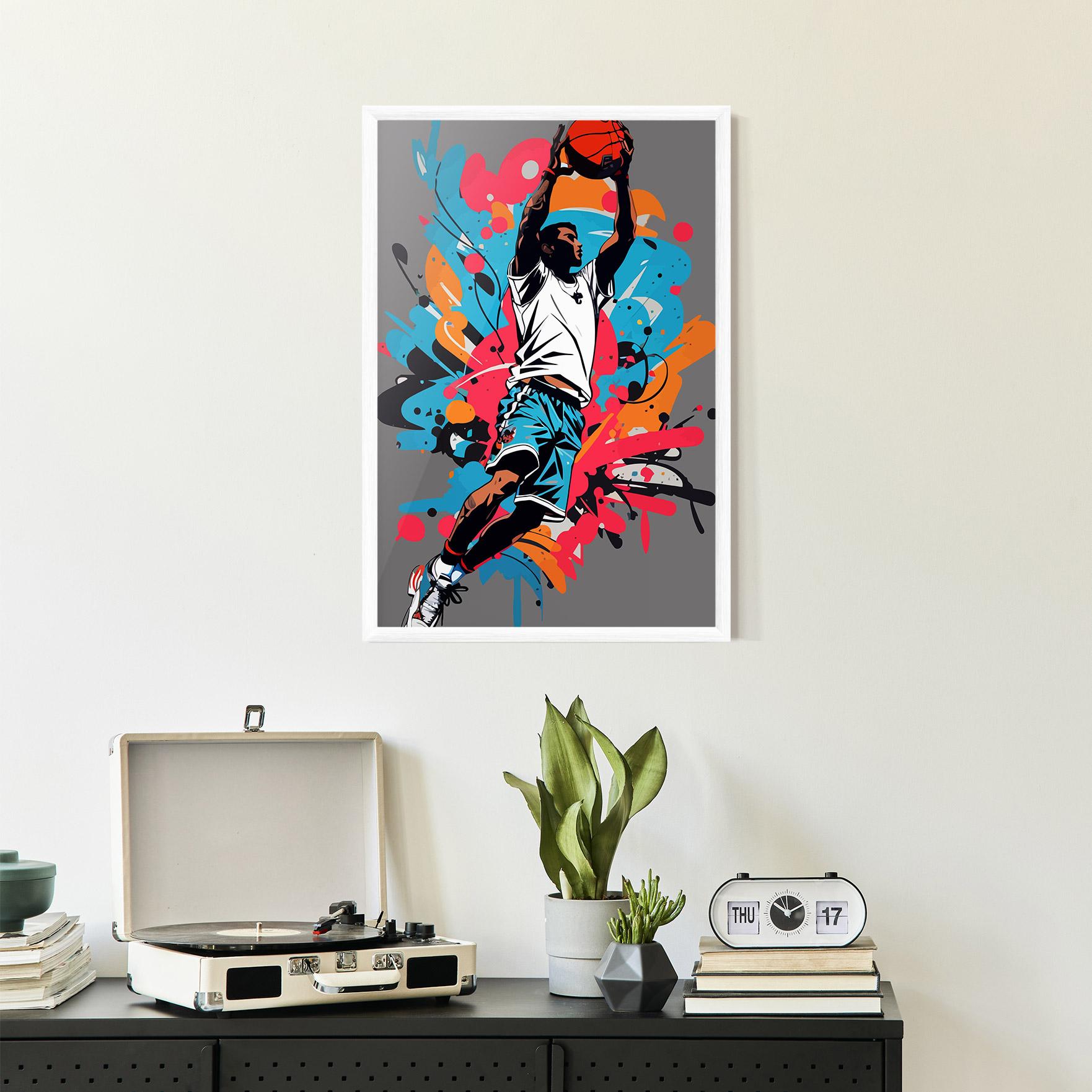 Poster Înrămat Blue Red Basket mockup 2