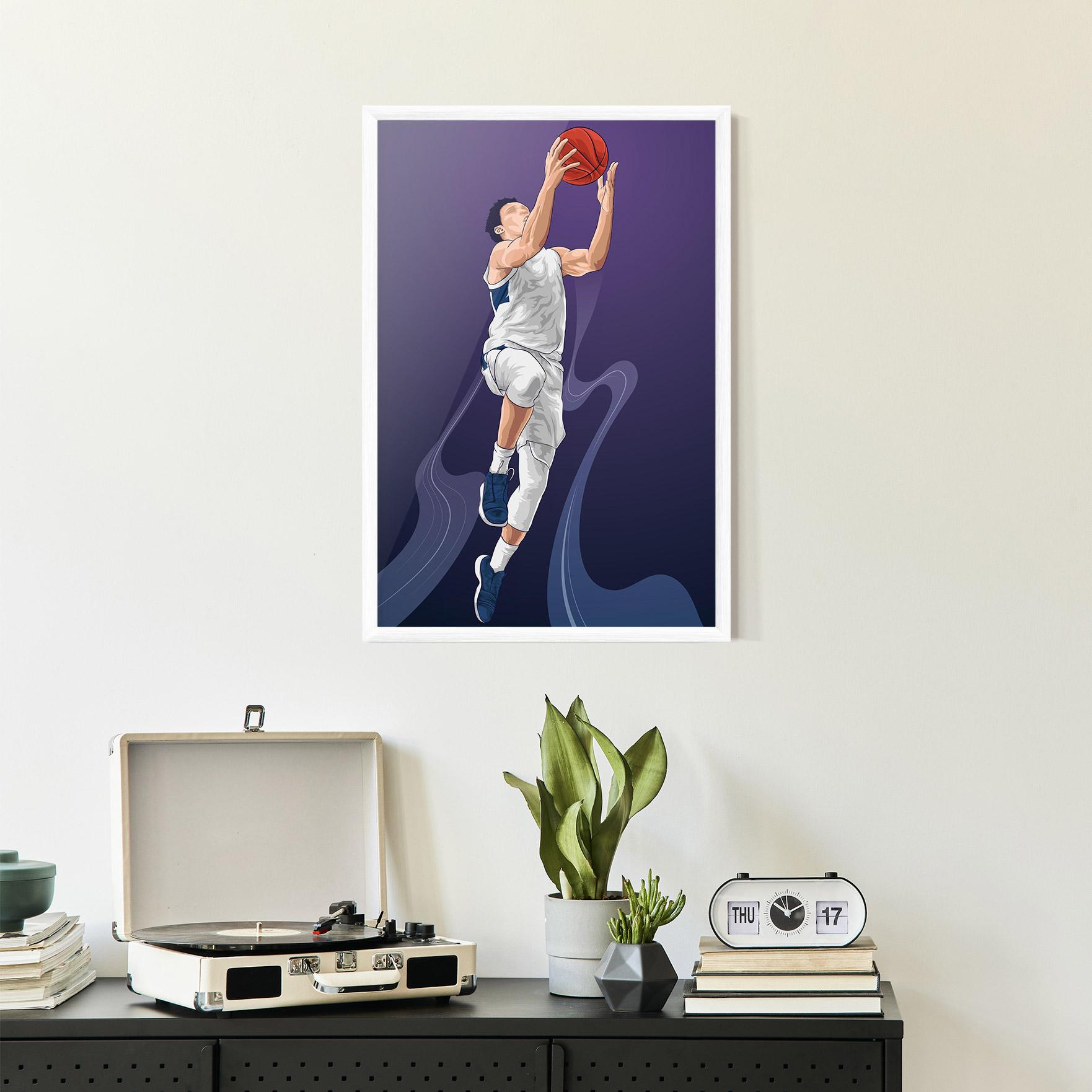 Poster Înrămat Flying Player mockup 2