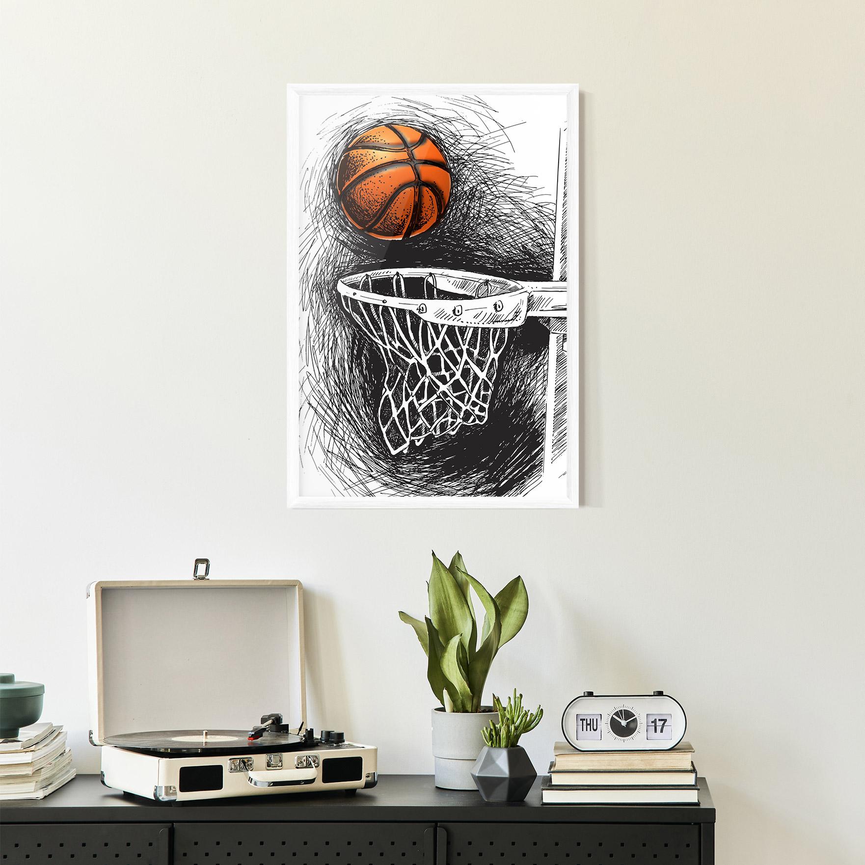 Poster Înrămat Grey Line Basket mockup 2