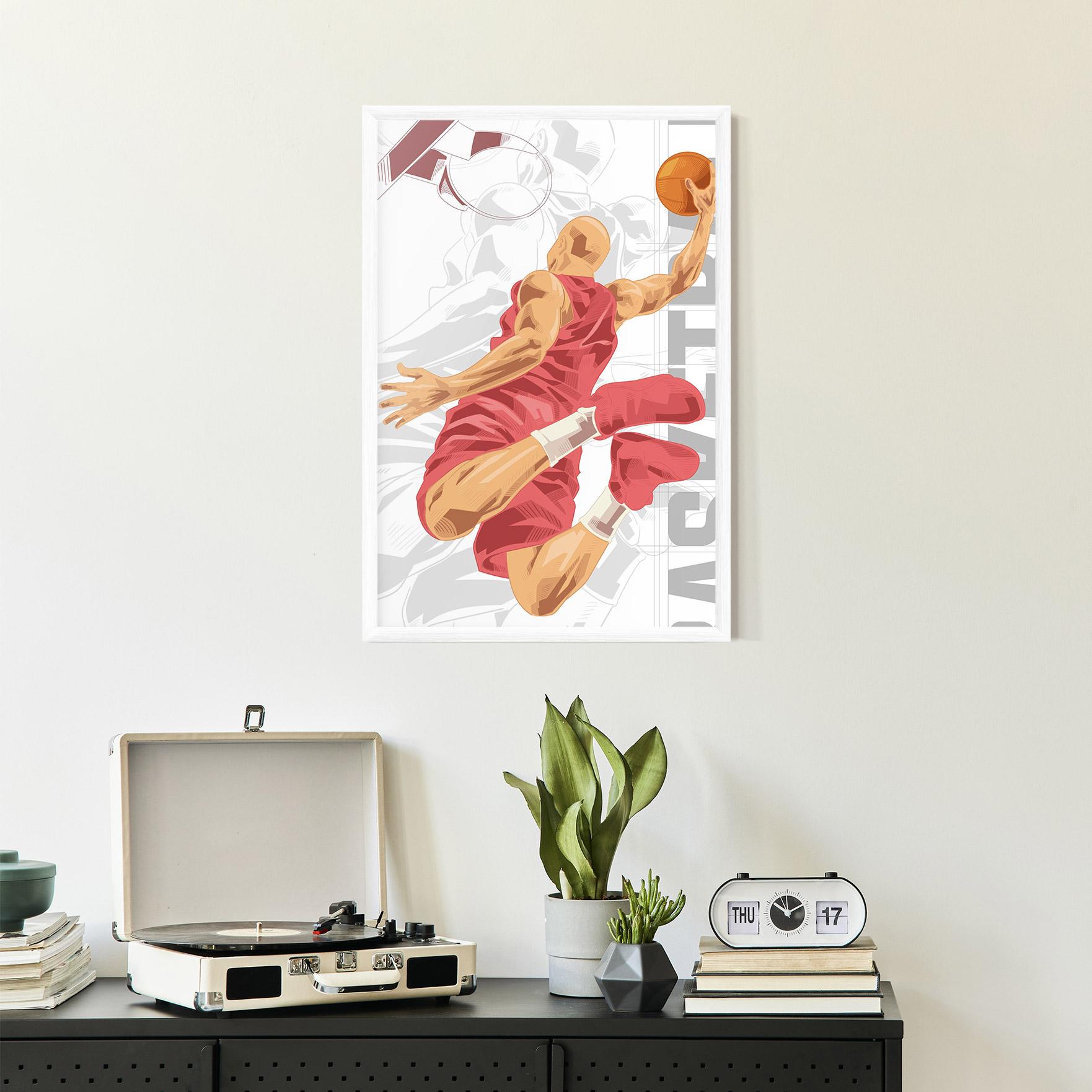 Poster Înrămat Pink Basketball mockup 2