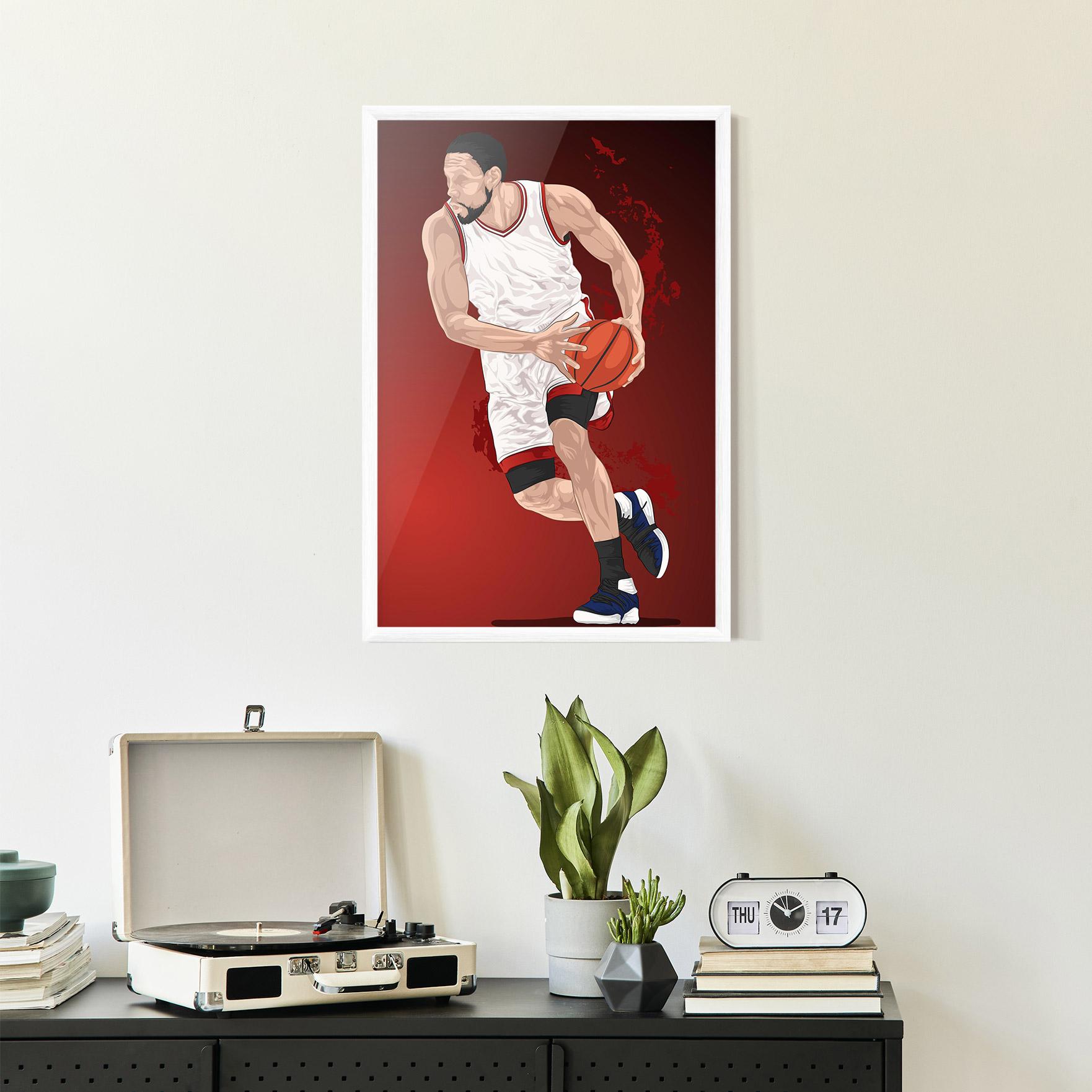 Poster Înrămat Red Fire Basket mockup 2