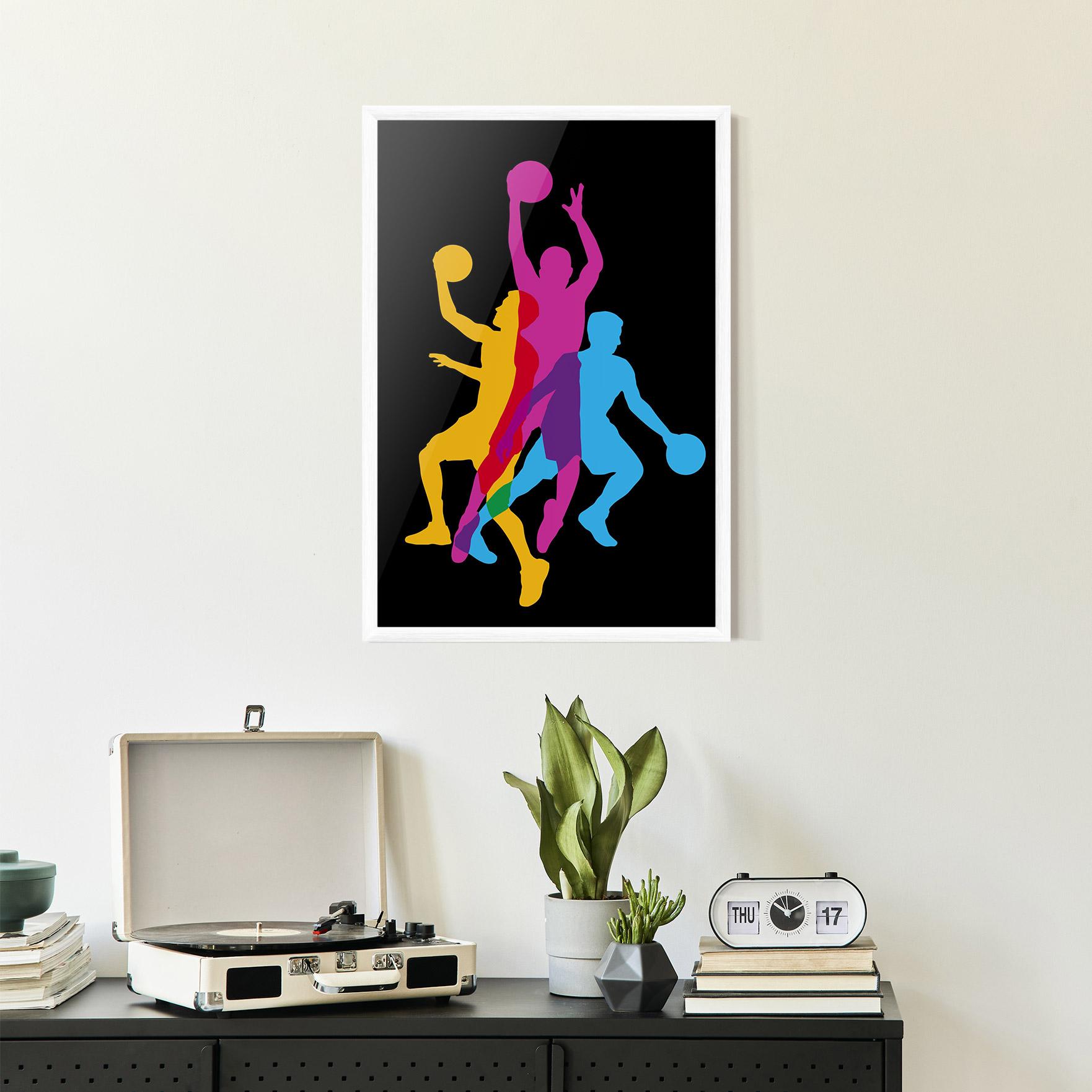 Poster Înrămat Three Basket Players mockup 2