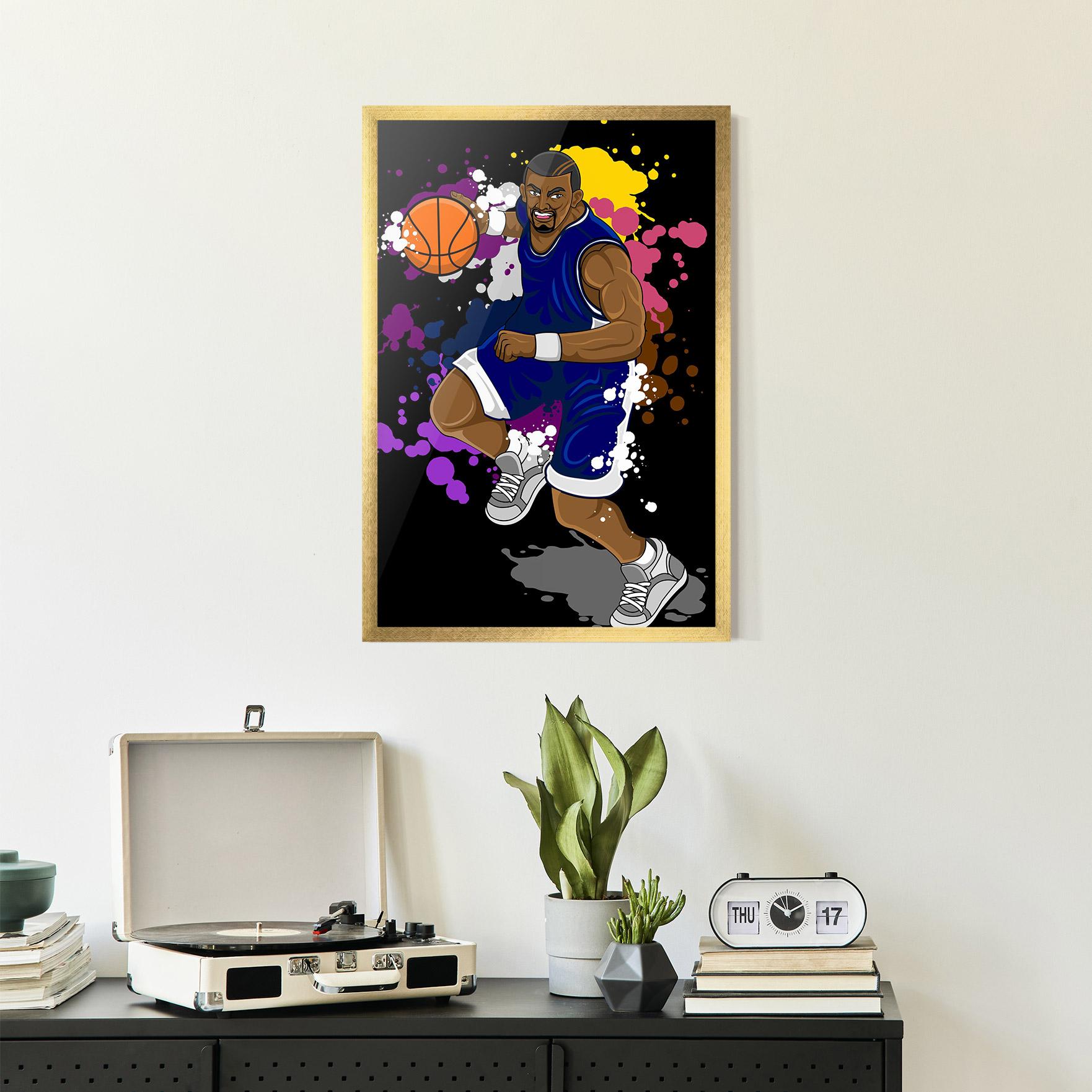 Poster Înrămat Basketball Character mockup 2