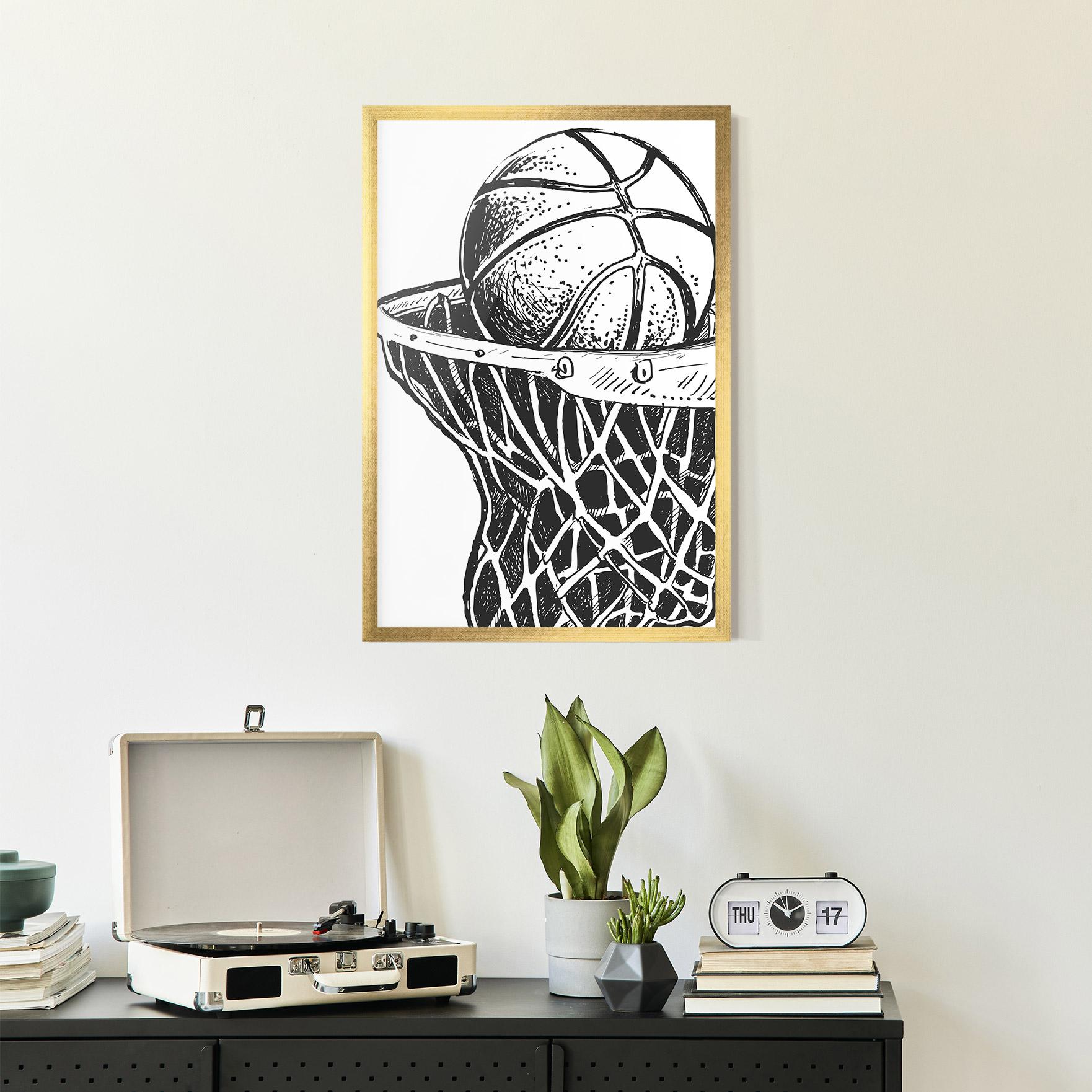 Poster Înrămat Basketball Grey Hoop mockup 2