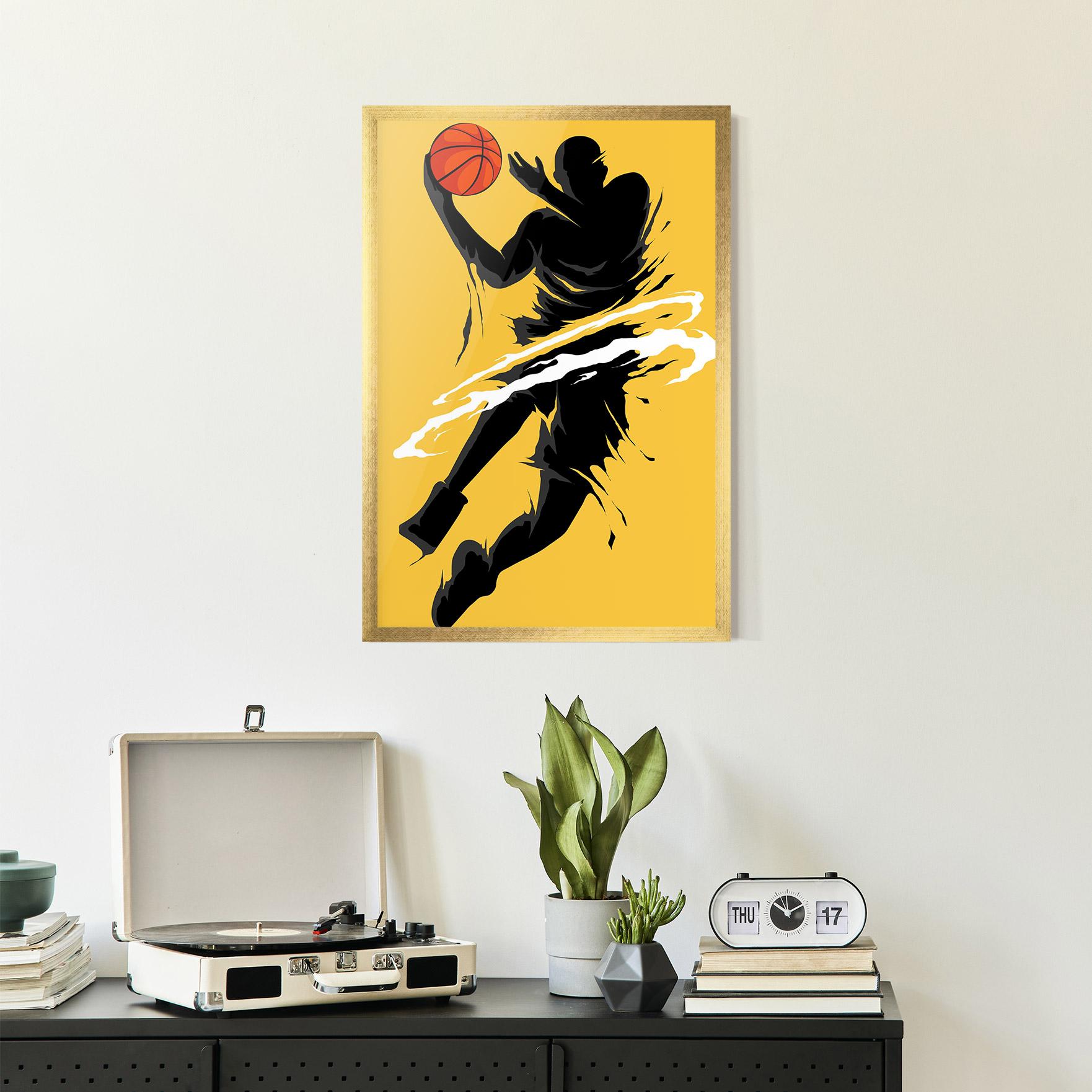 Poster Înrămat Basketball Smoke mockup 2