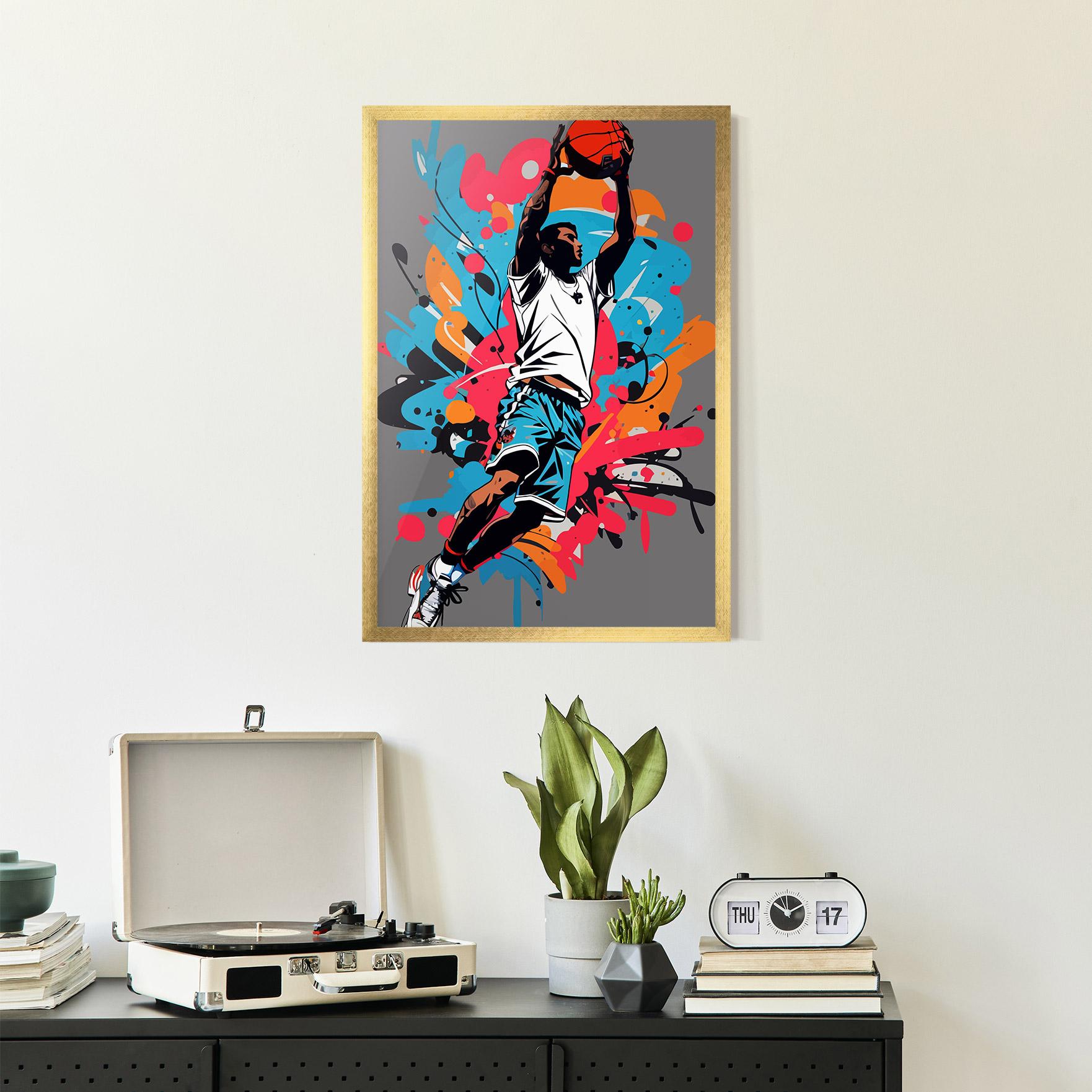 Poster Înrămat Blue Red Basket mockup 2