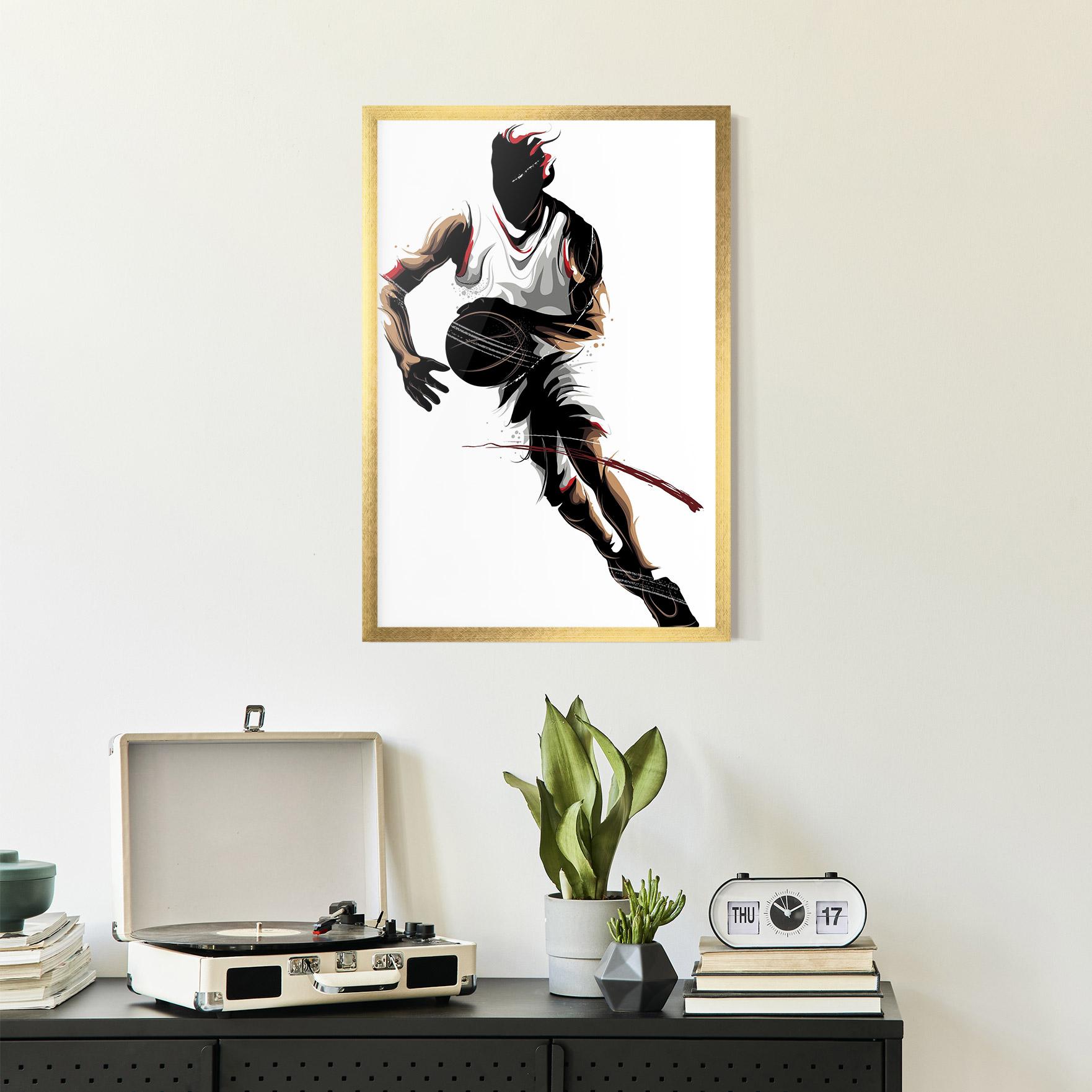 Poster Înrămat Dribbling Run mockup 2