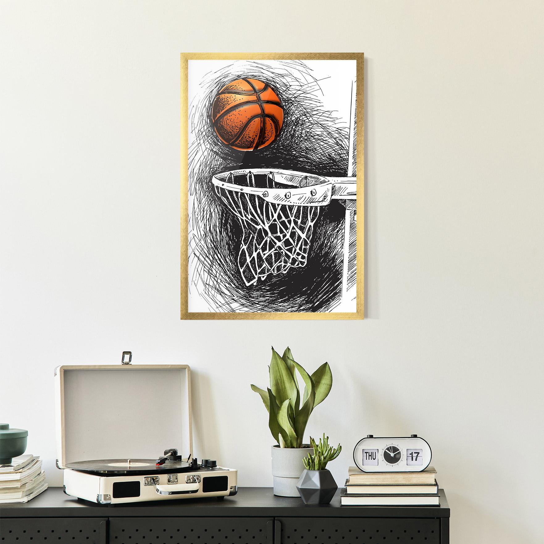 Poster Înrămat Grey Line Basket mockup 2
