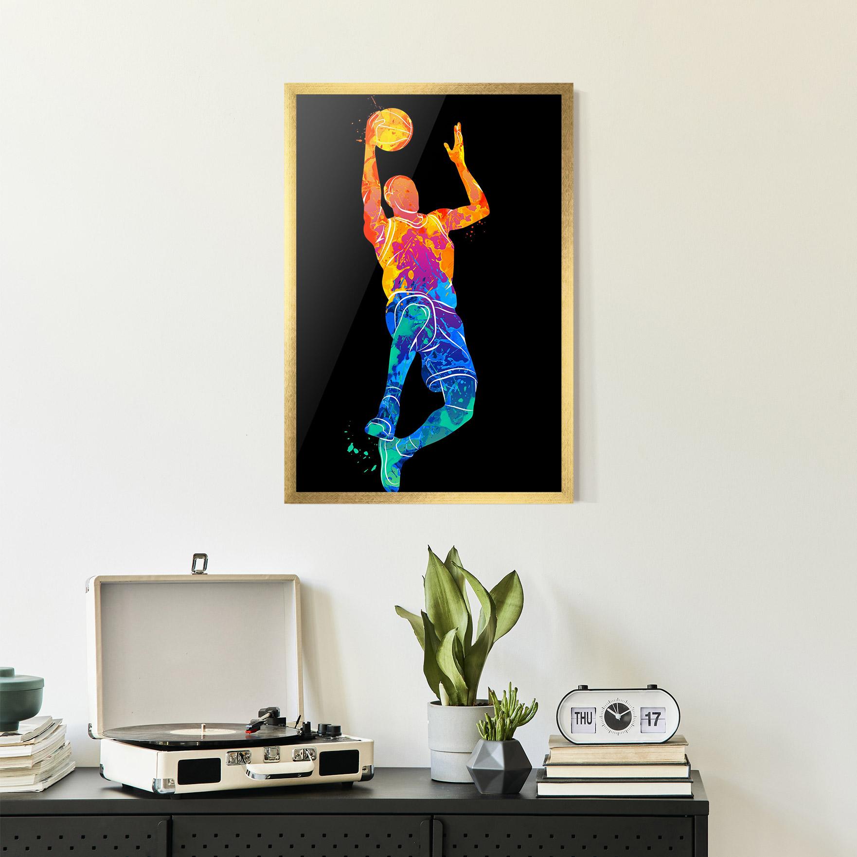 Poster Înrămat Orange Blue Basket mockup 2