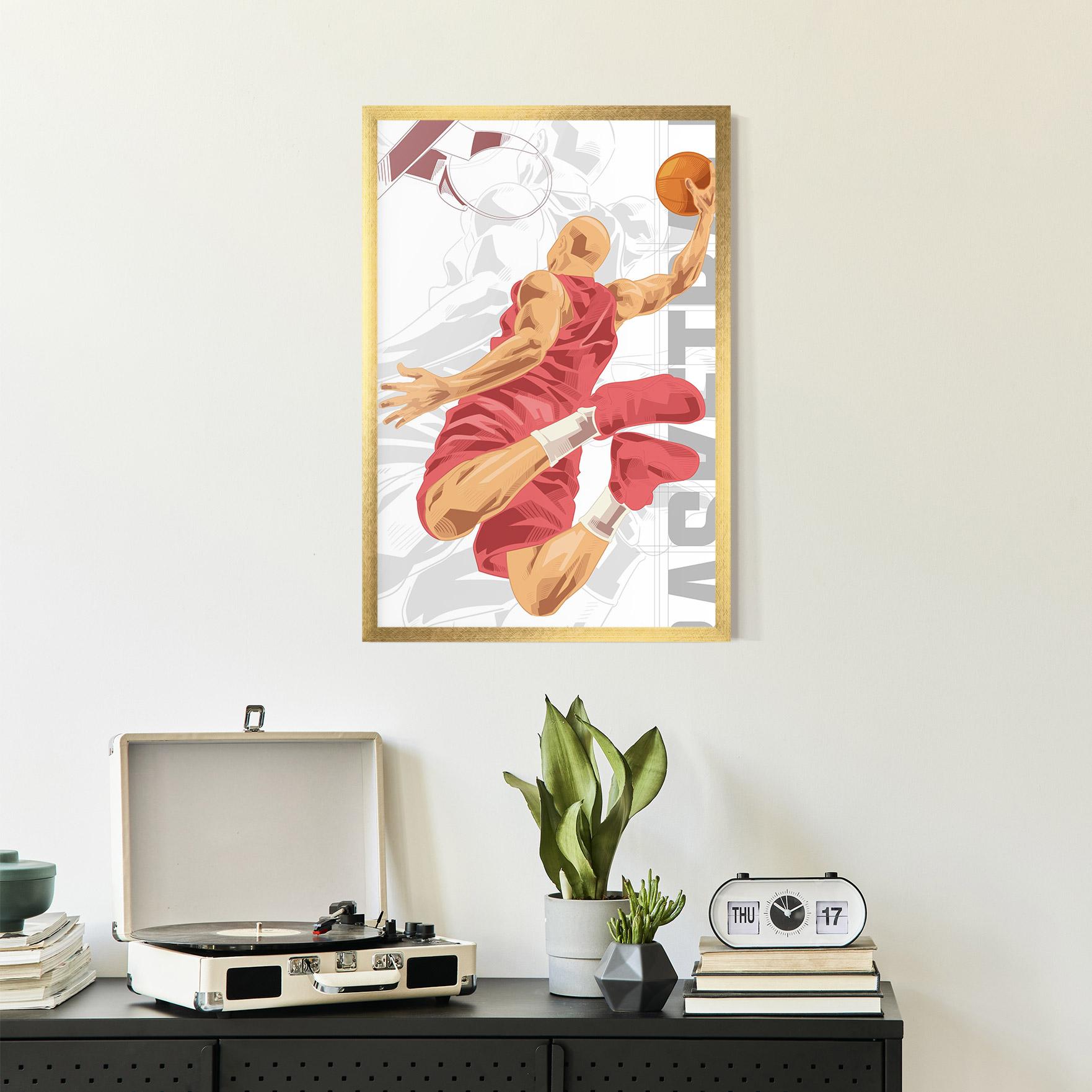 Poster Înrămat Pink Basketball mockup 2