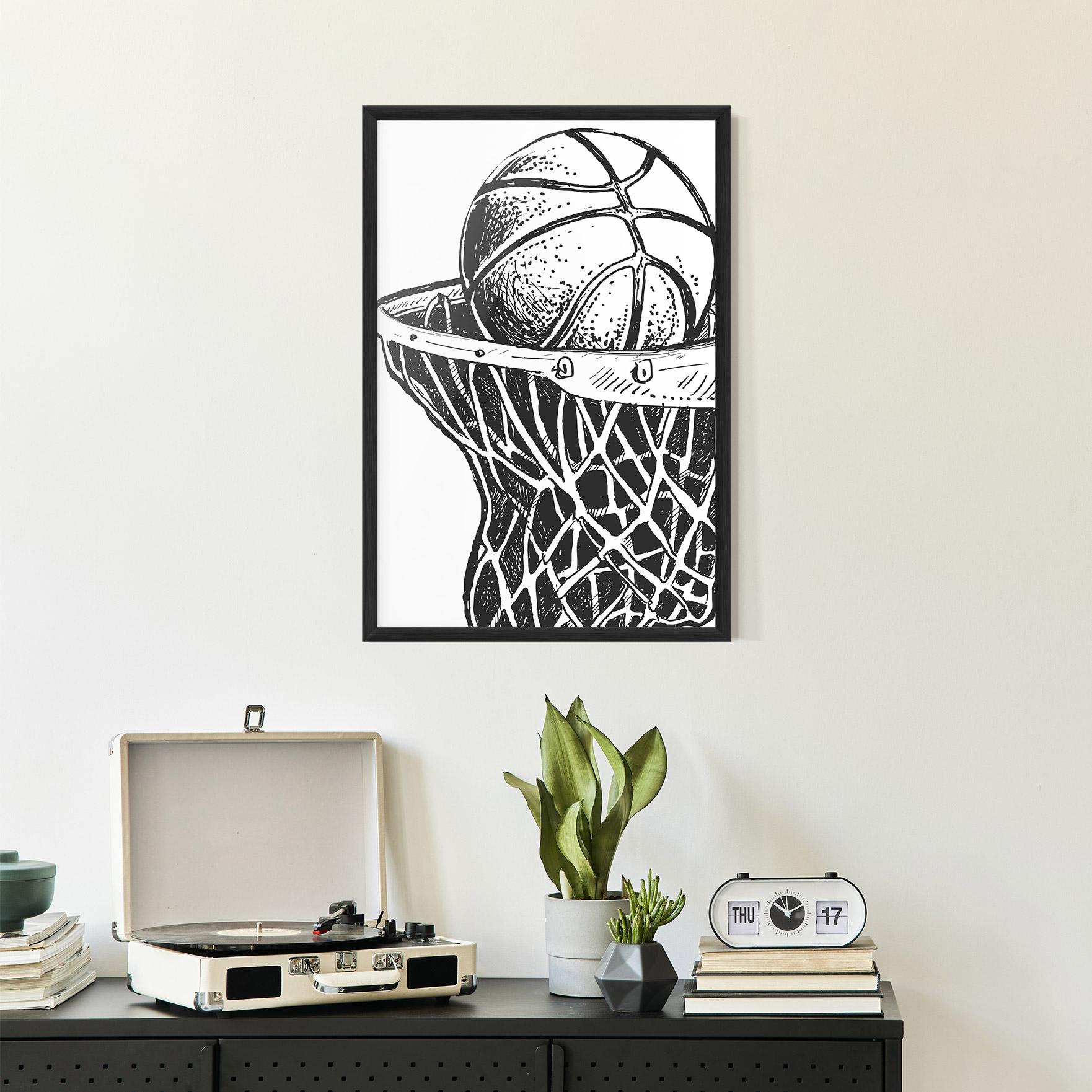 Poster Înrămat Basketball Grey Hoop mockup 2