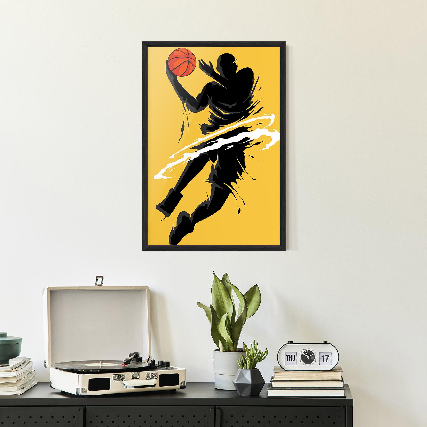 Poster Înrămat Basketball Smoke mockup 2