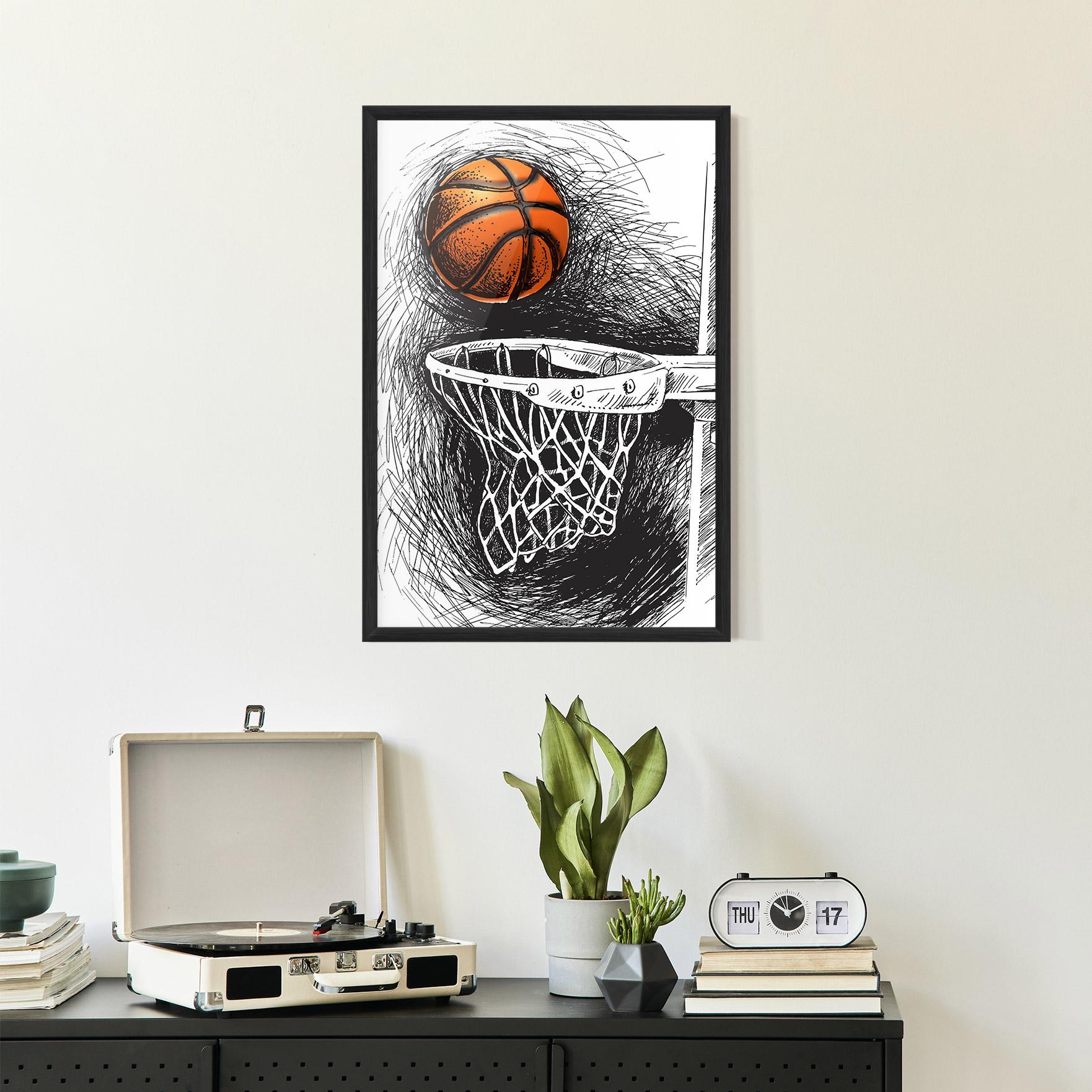 Poster Înrămat Grey Line Basket mockup 2