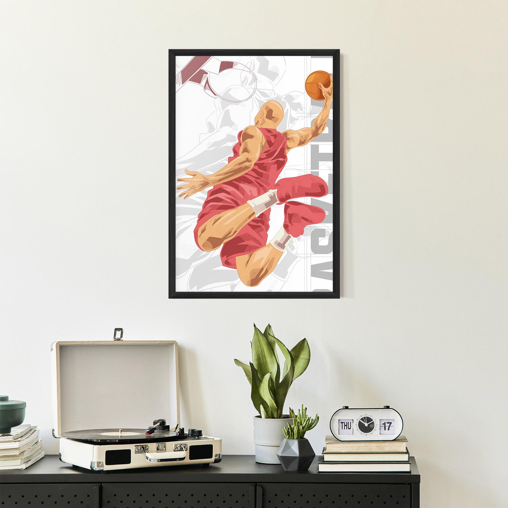 Poster Înrămat Pink Basketball mockup 2