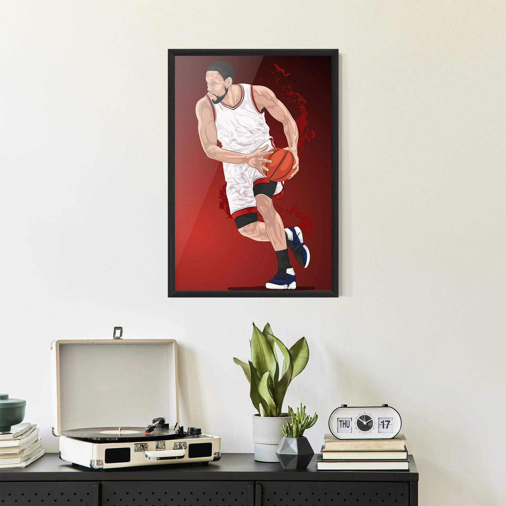 Poster Înrămat Red Fire Basket mockup 2