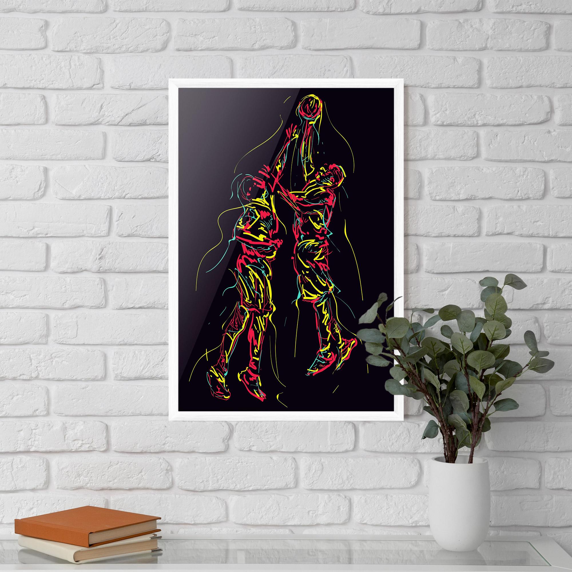 Poster Înrămat Basket Line Jump mockup 5