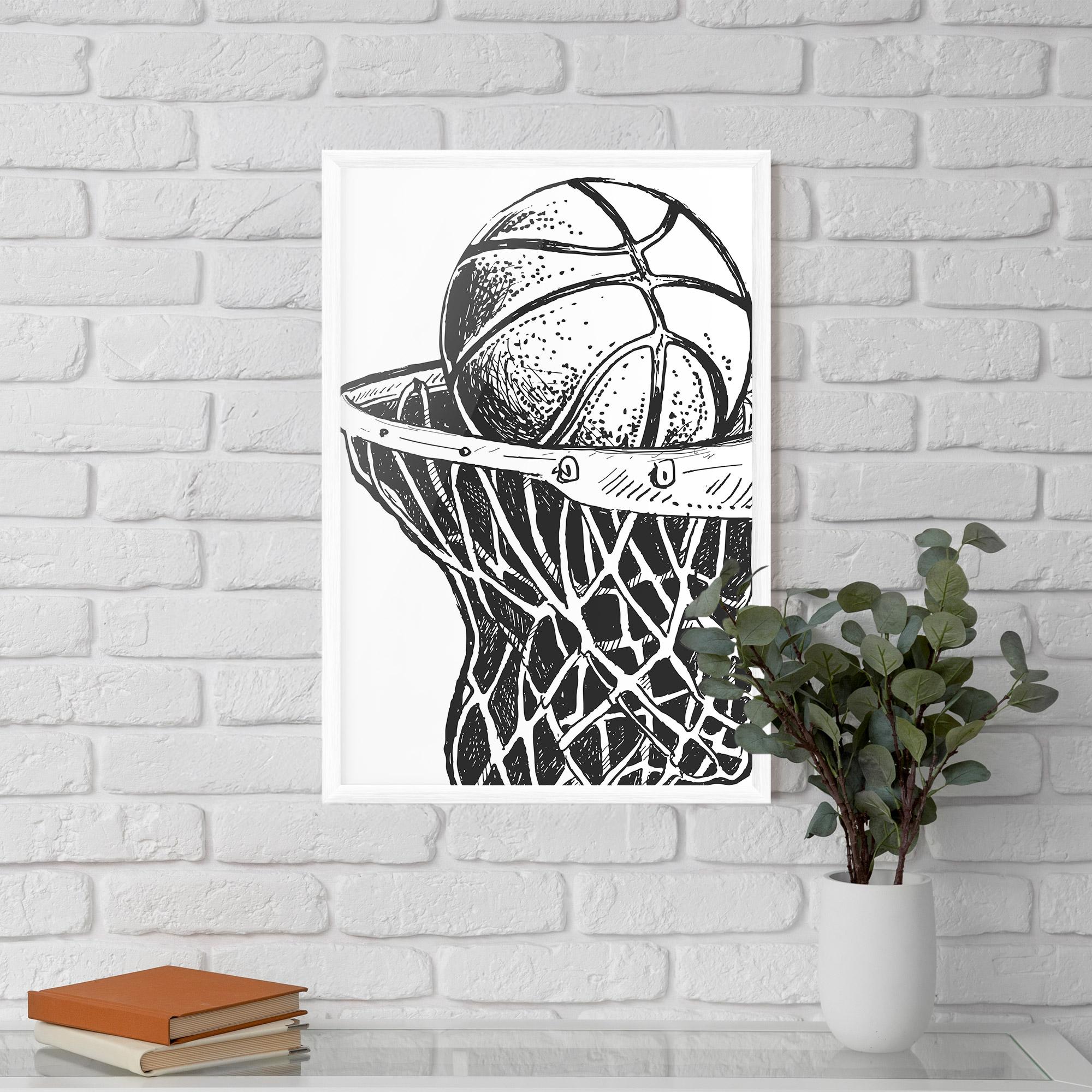 Poster Înrămat Basketball Grey Hoop mockup 5