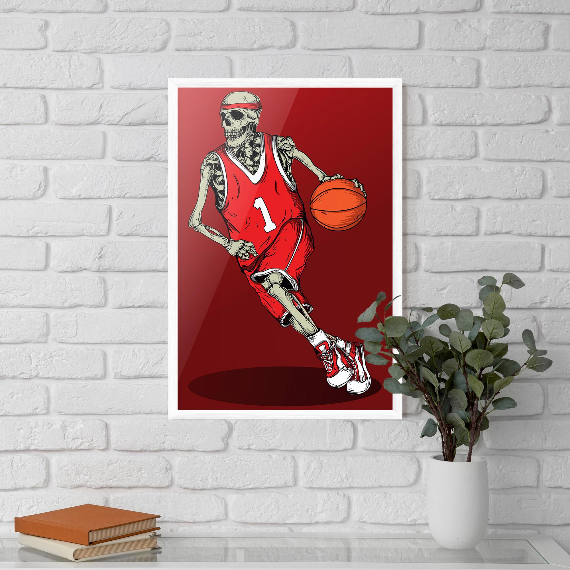 Poster Înrămat Basketball Skull mockup 5