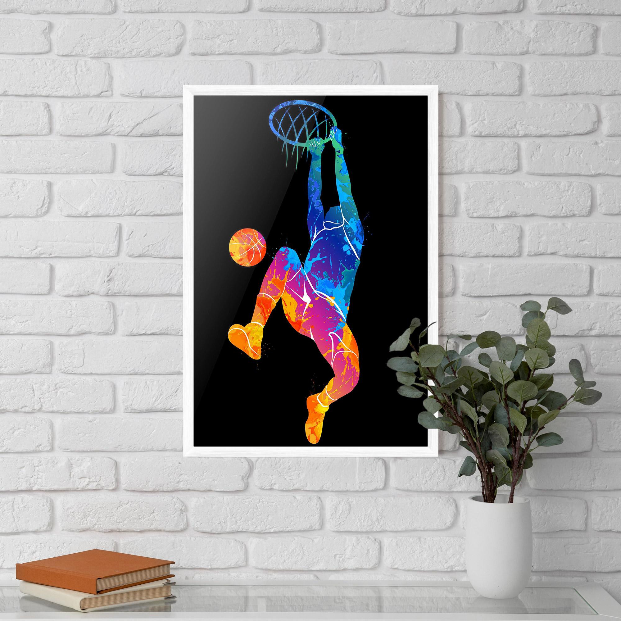 Poster Înrămat Blue Basket Hoop mockup 5