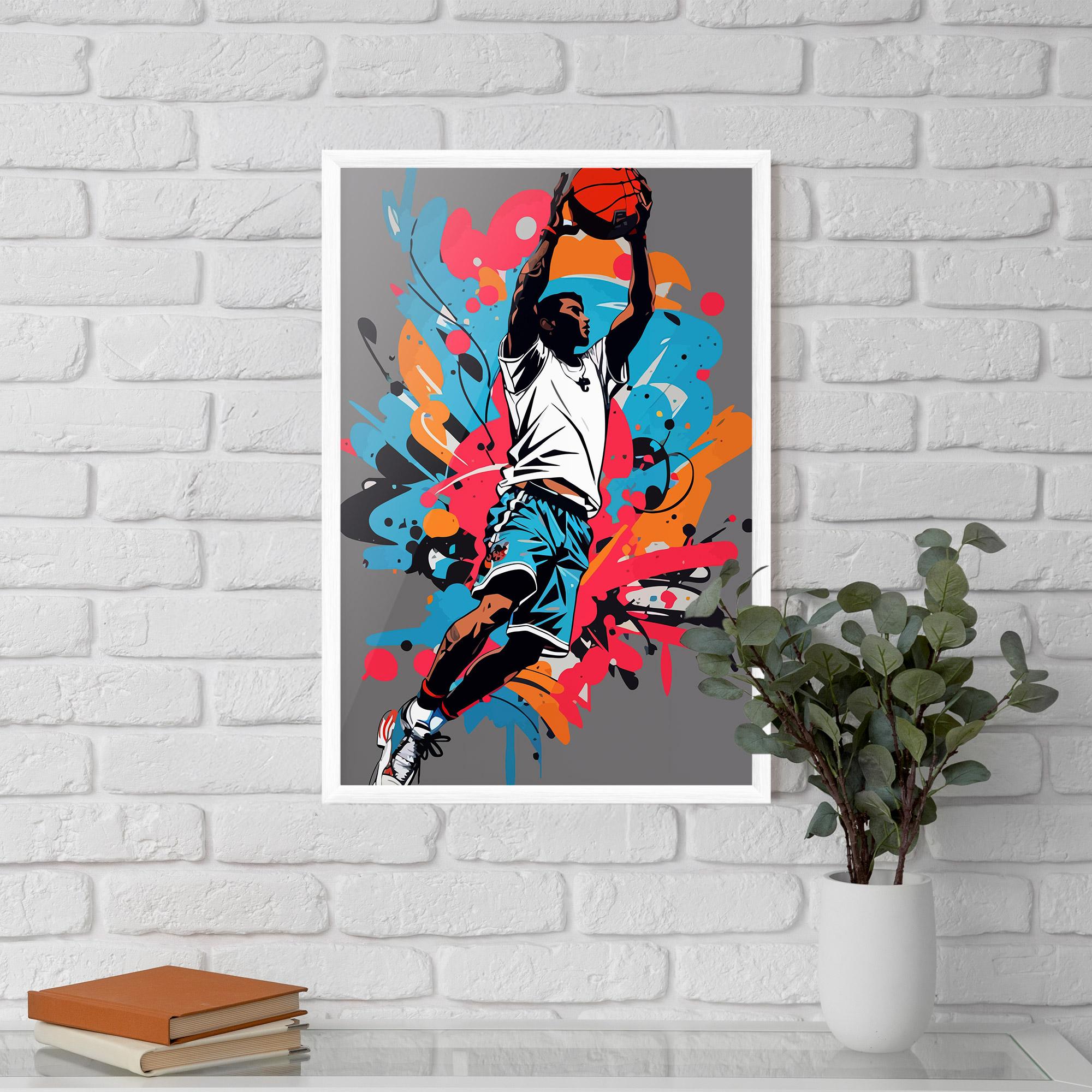 Poster Înrămat Blue Red Basket mockup 5