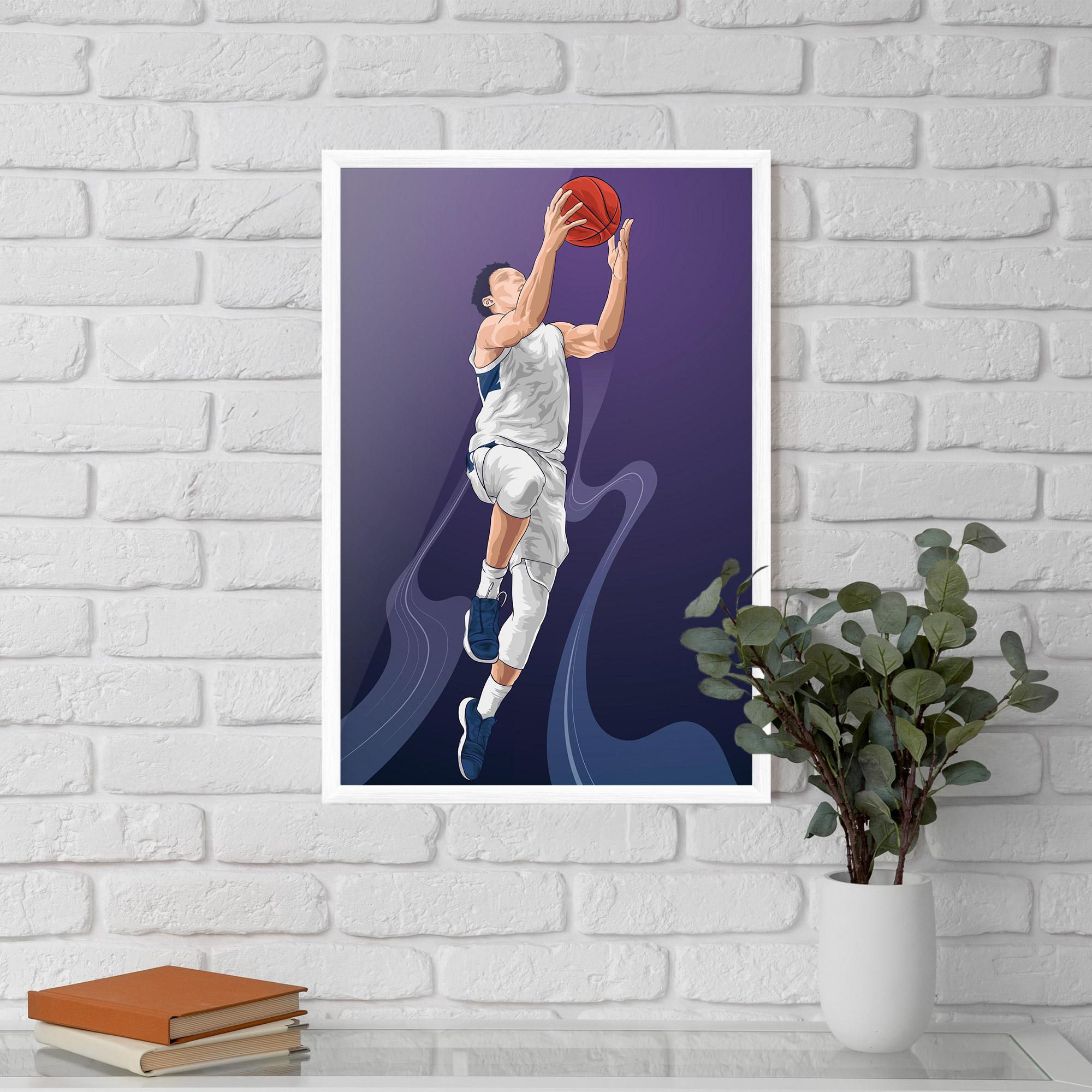 Poster Înrămat Flying Player mockup 5
