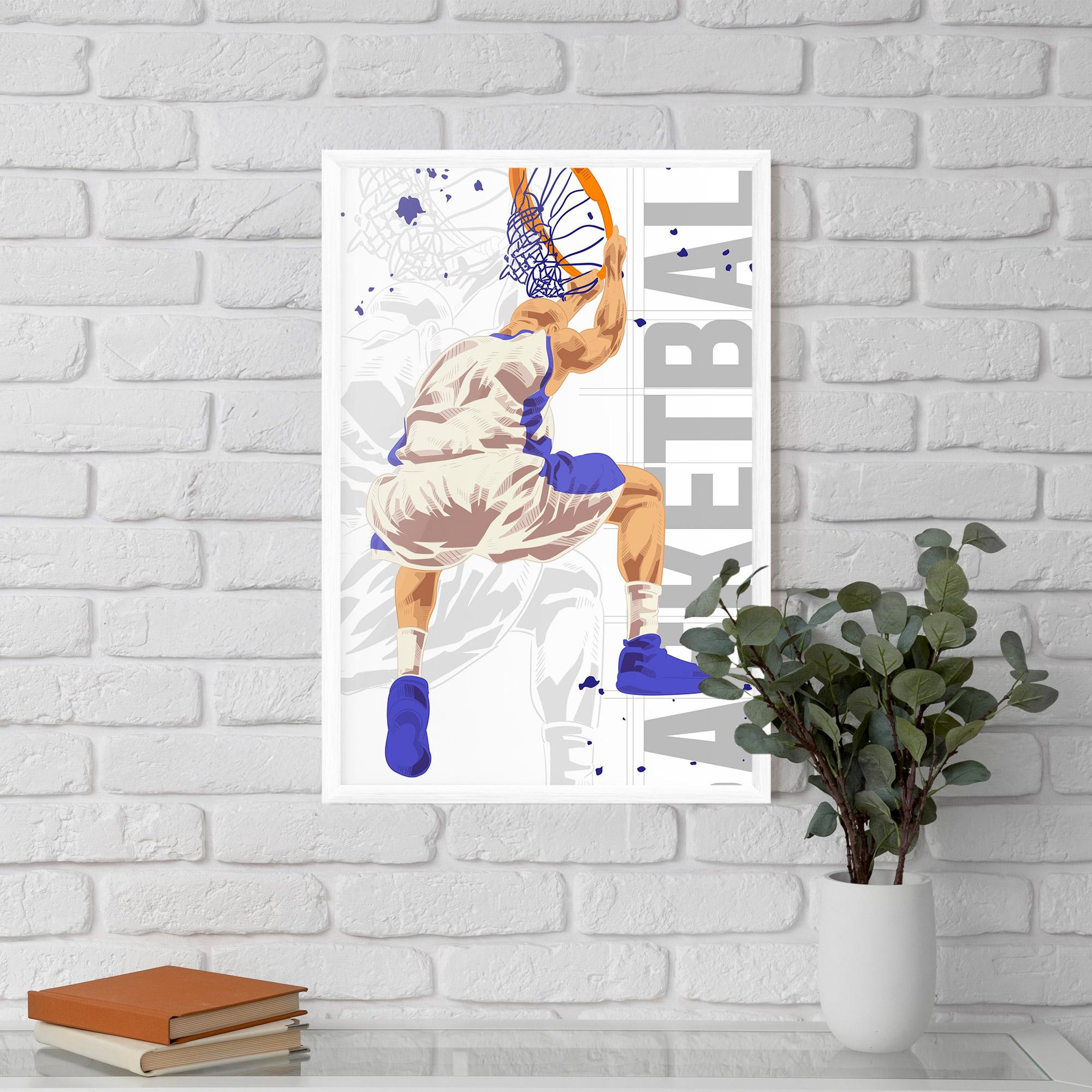 Poster Înrămat Grey Basketball mockup 5