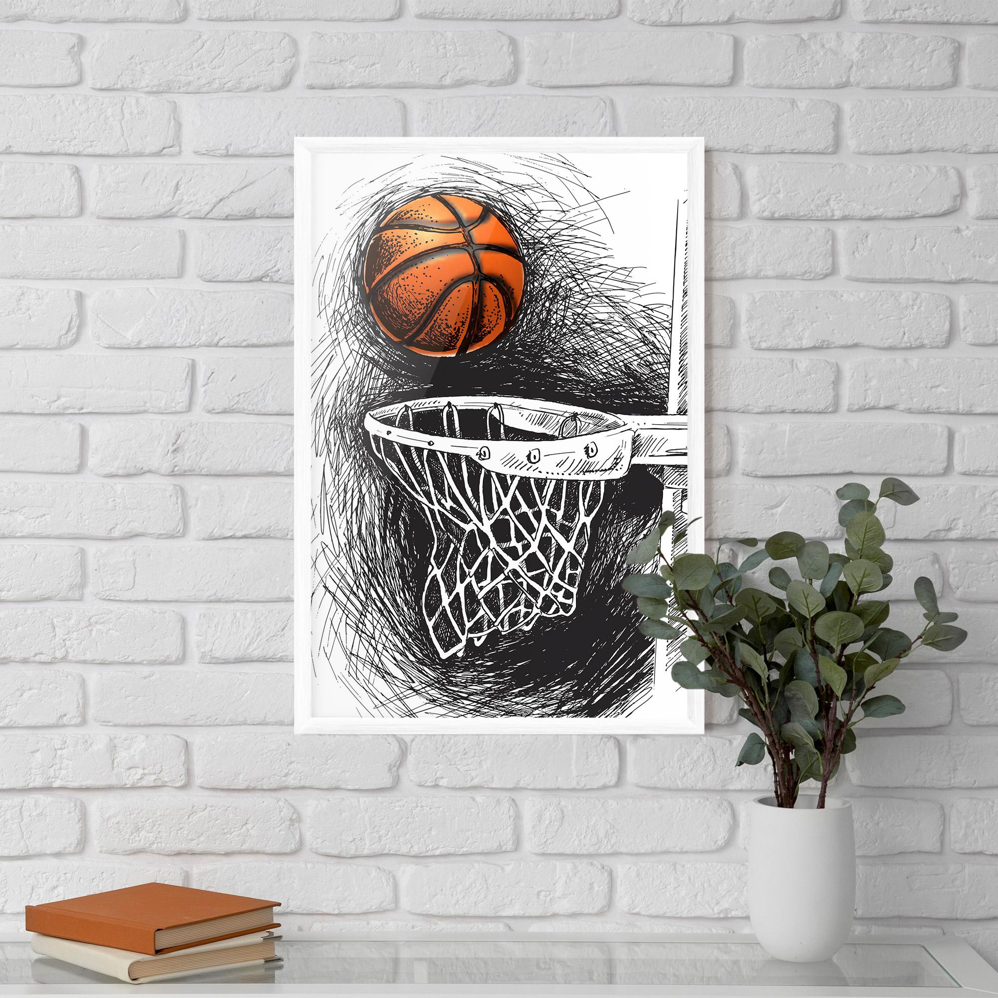 Poster Înrămat Grey Line Basket mockup 5