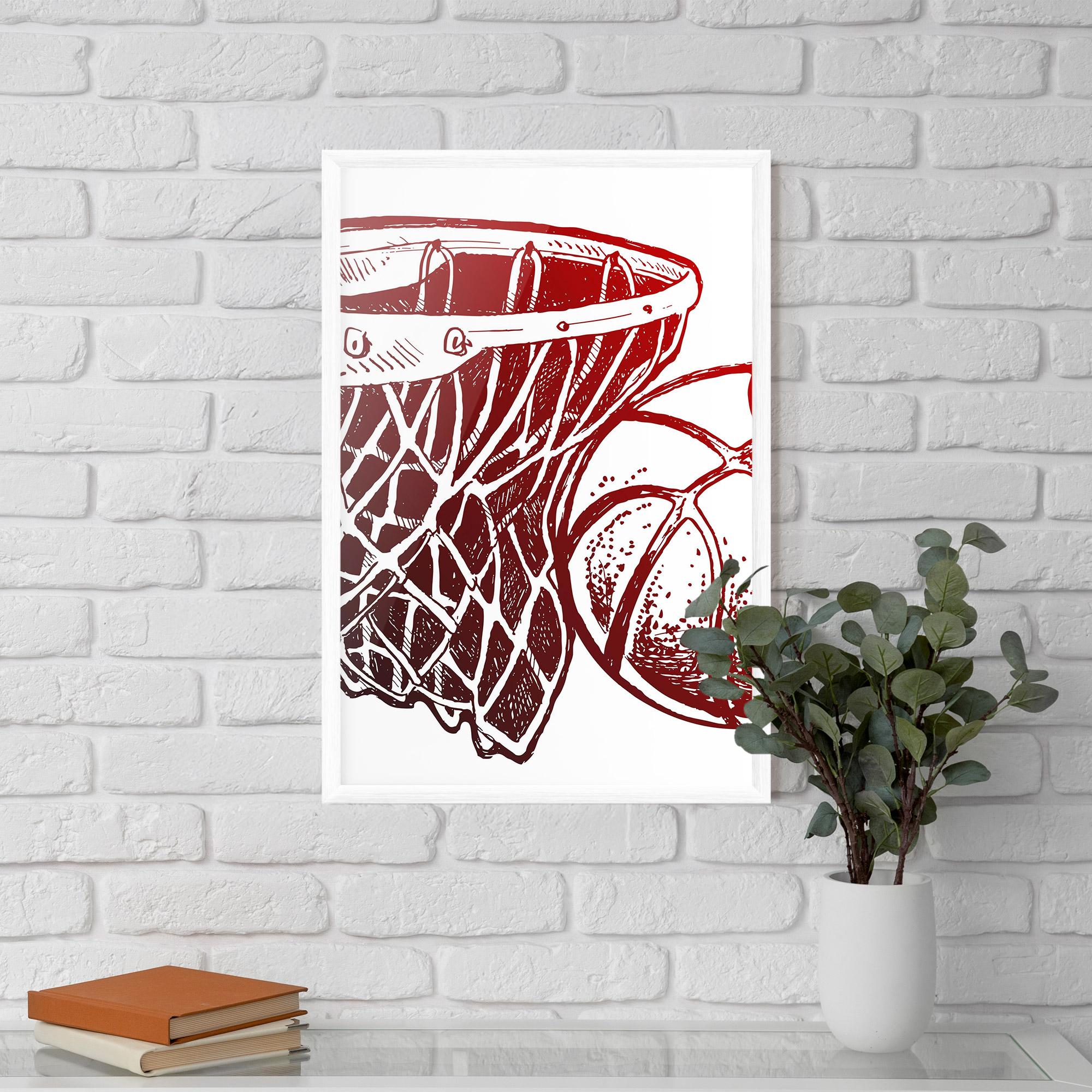 Poster Înrămat Red Basketball Hoop mockup 5