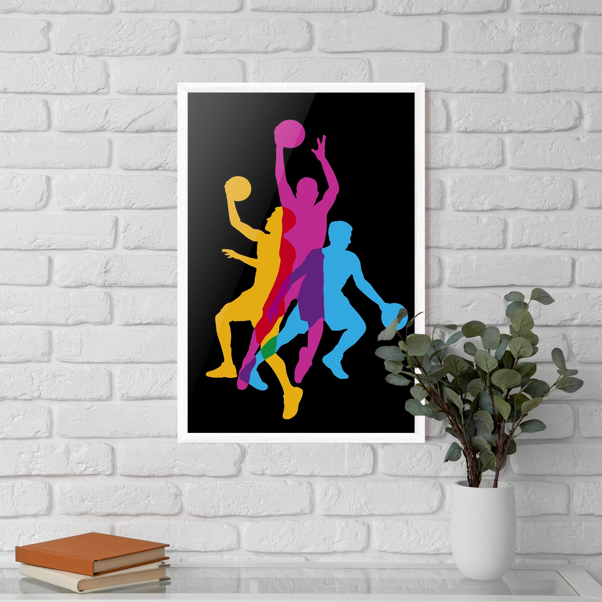 Poster Înrămat Three Basket Players mockup 5