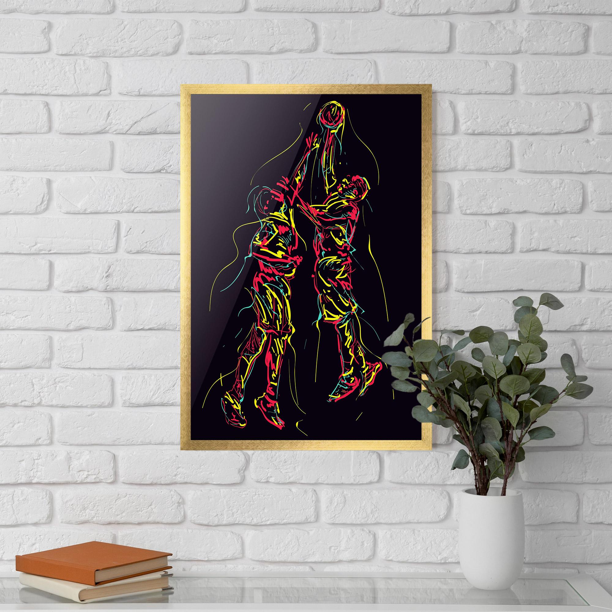 Poster Înrămat Basket Line Jump mockup 5