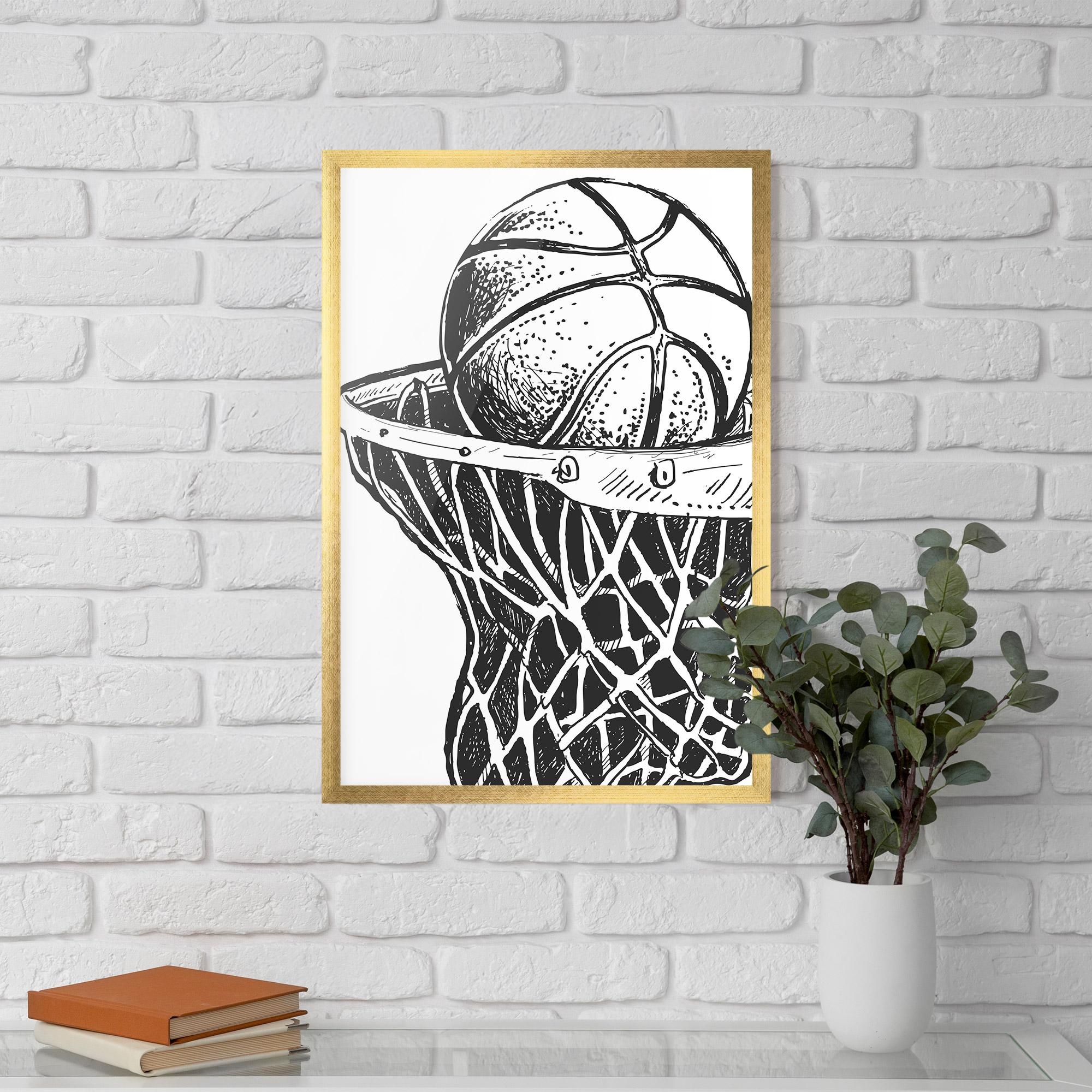 Poster Înrămat Basketball Grey Hoop mockup 5