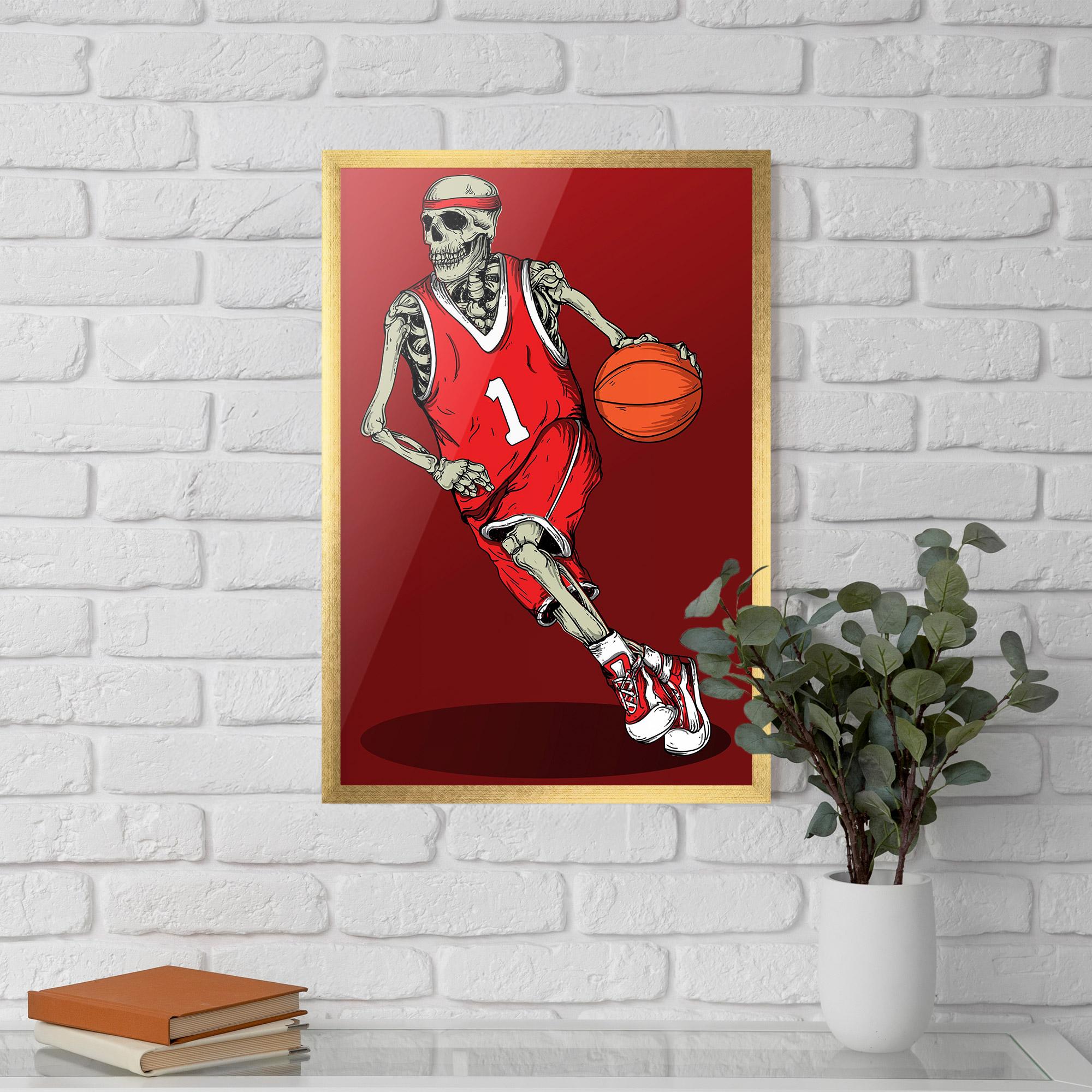 Poster Înrămat Basketball Skull mockup 5