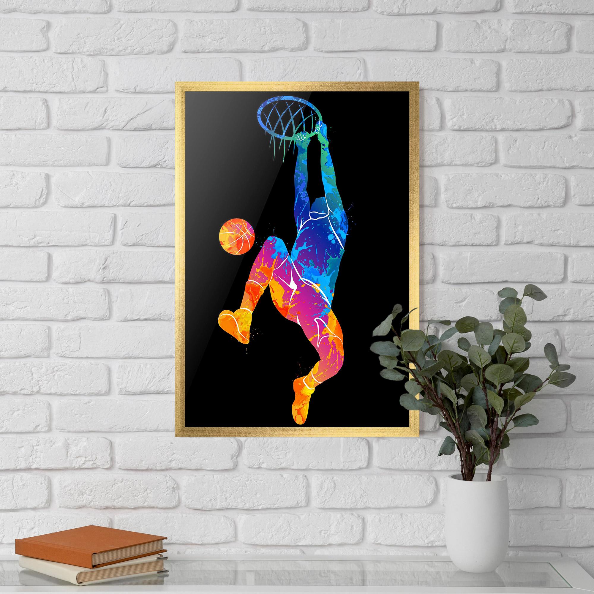 Poster Înrămat Blue Basket Hoop mockup 5