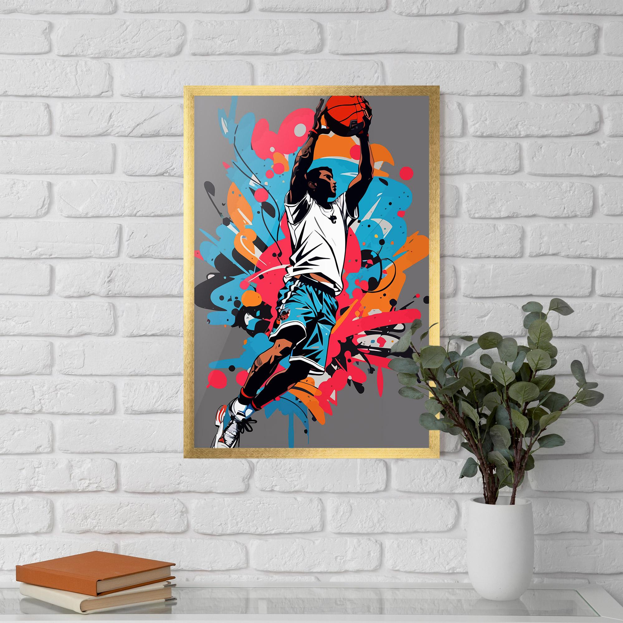 Poster Înrămat Blue Red Basket mockup 5