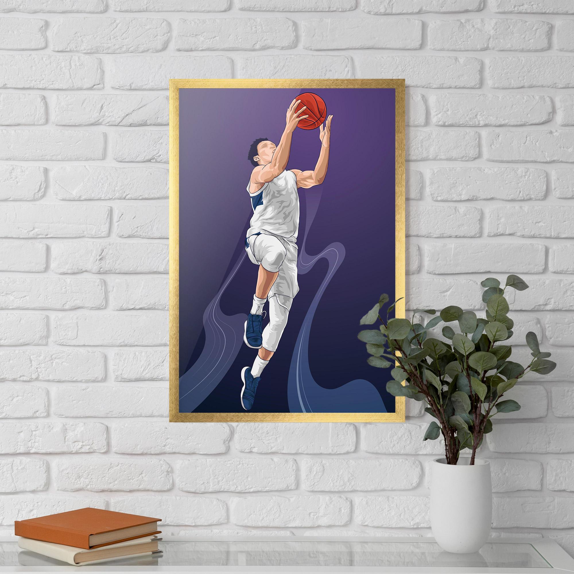 Poster Înrămat Flying Player mockup 5