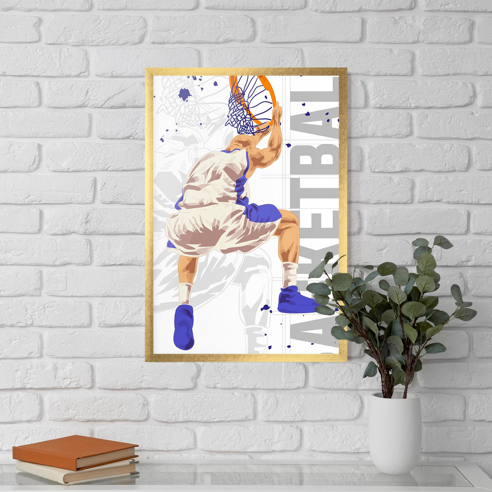 Poster Înrămat Grey Basketball mockup 5