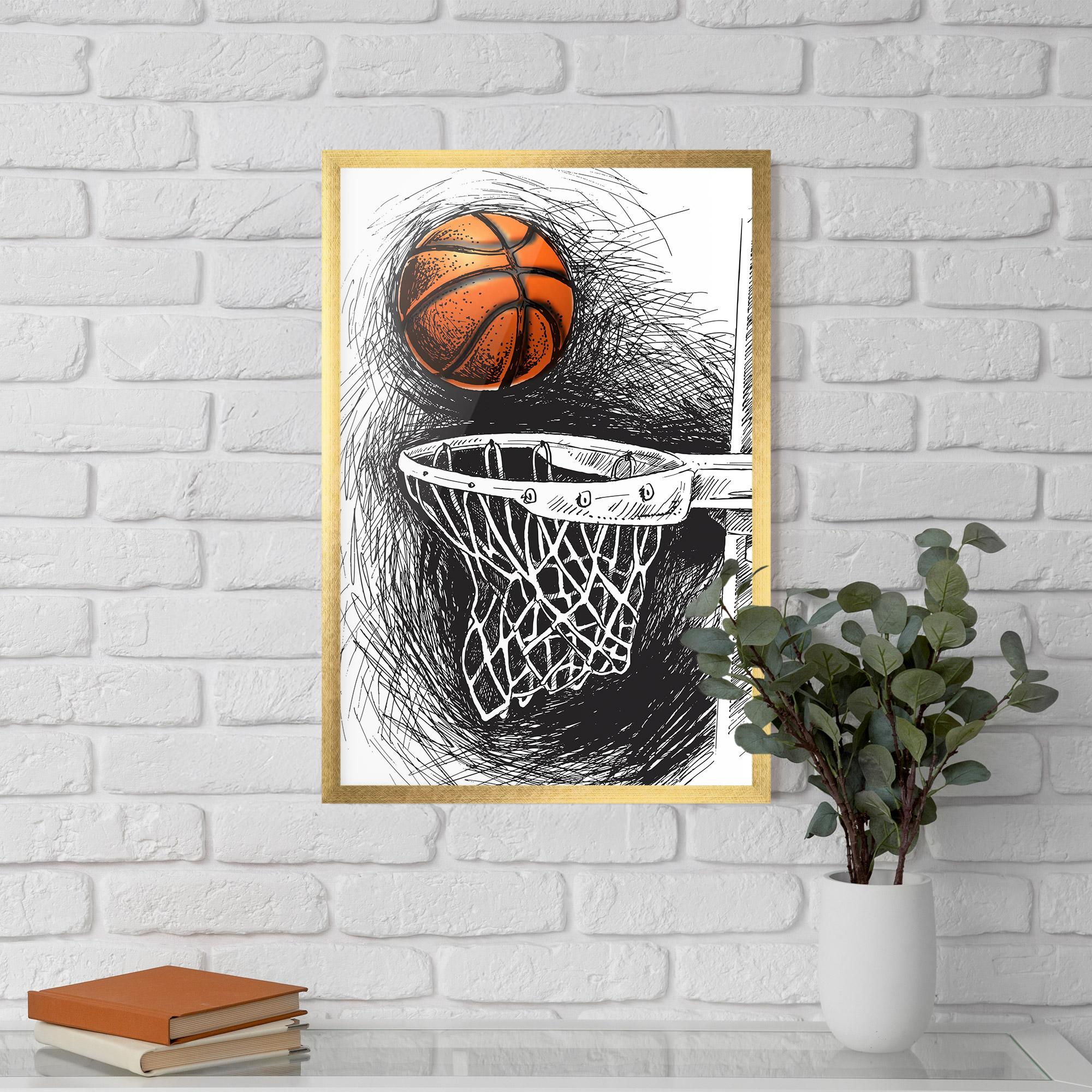 Poster Înrămat Grey Line Basket mockup 5