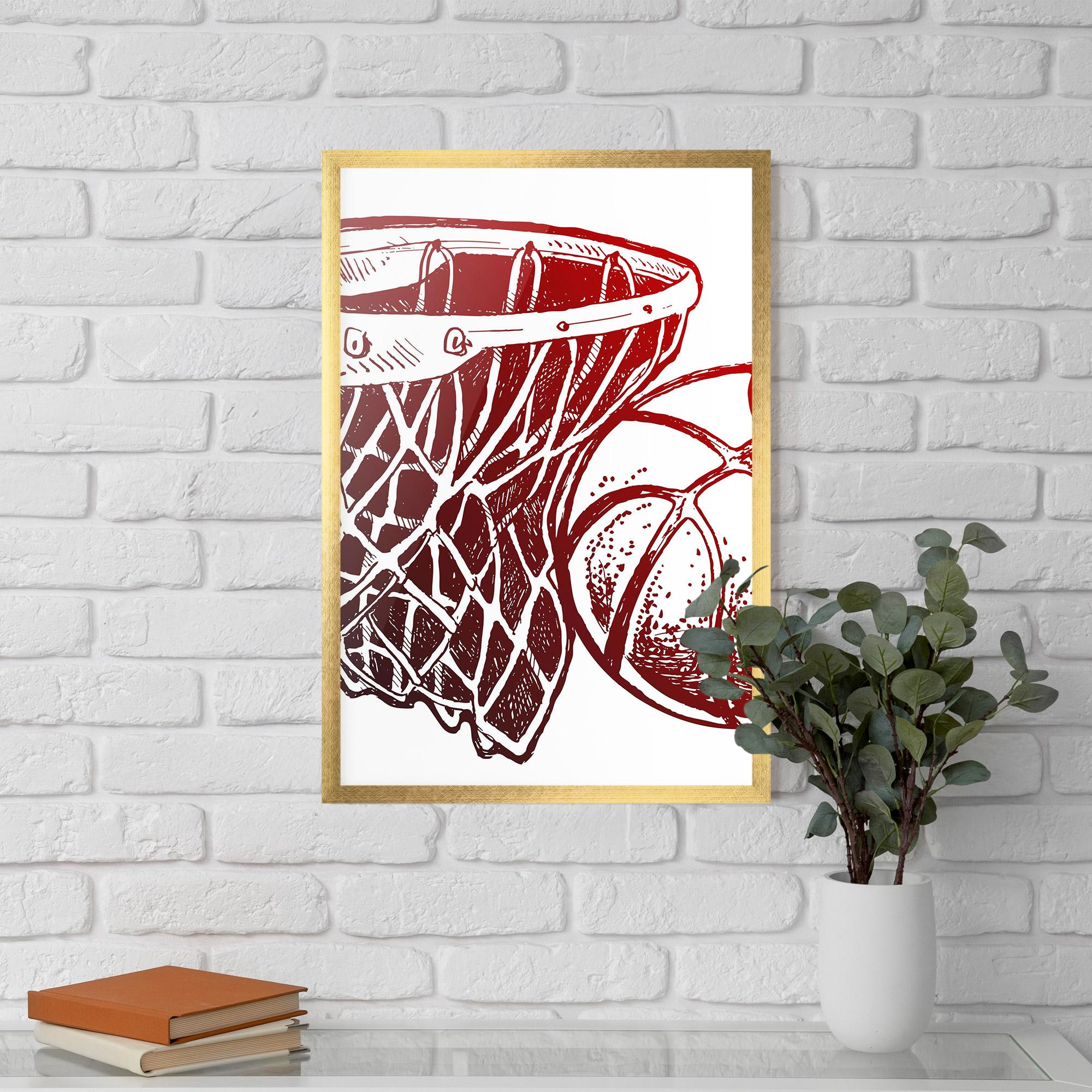 Poster Înrămat Red Basketball Hoop mockup 5