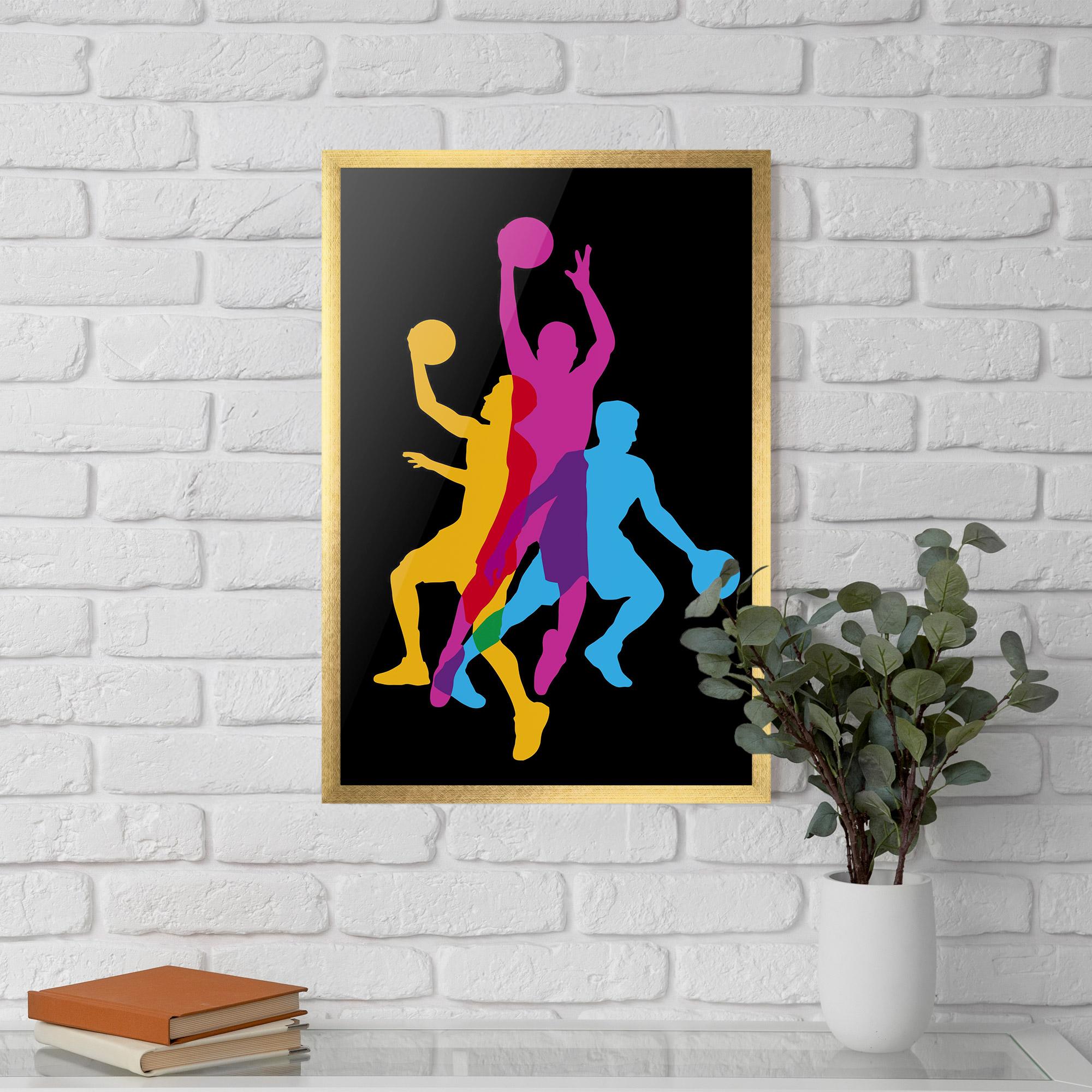 Poster Înrămat Three Basket Players mockup 5