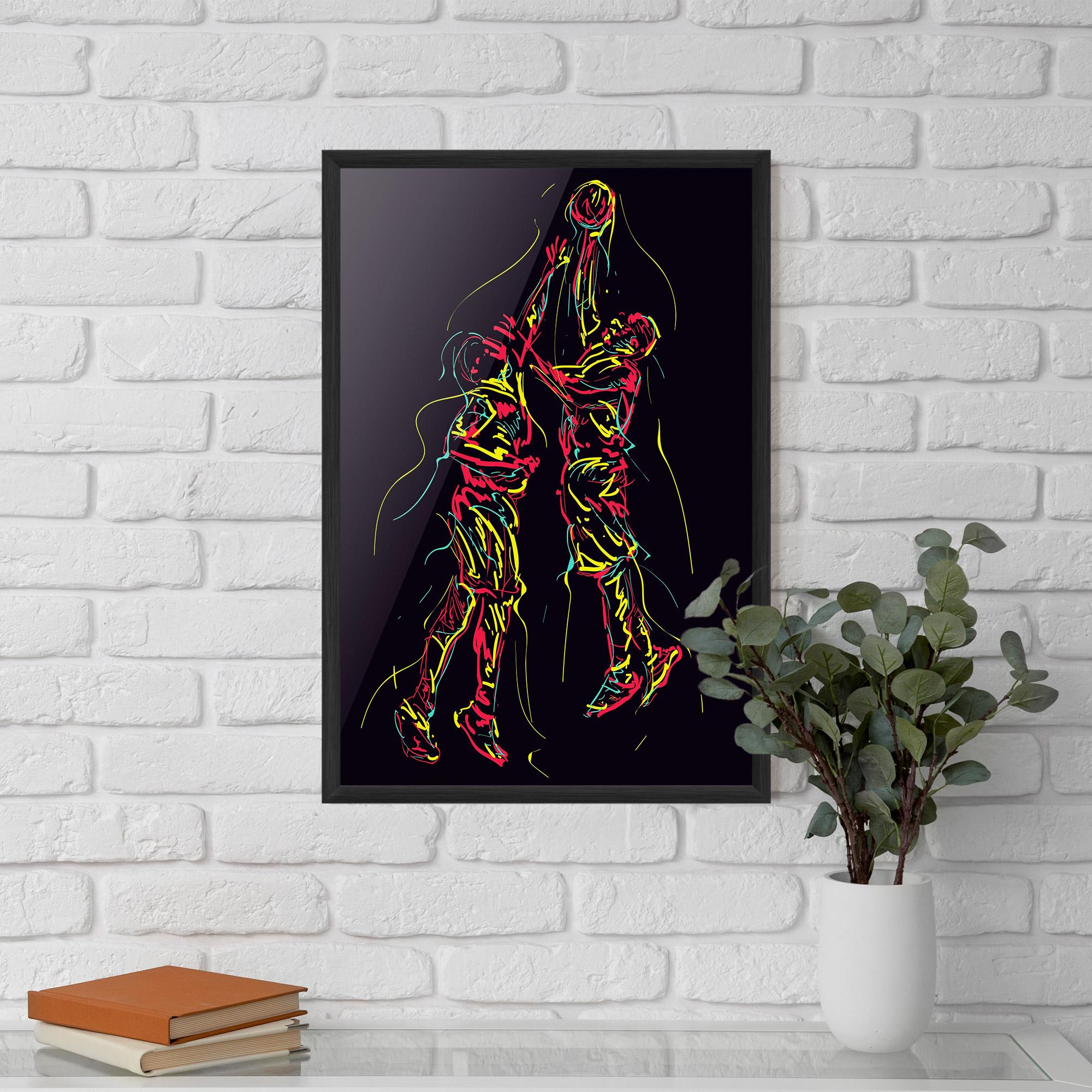 Poster Înrămat Basket Line Jump mockup 5