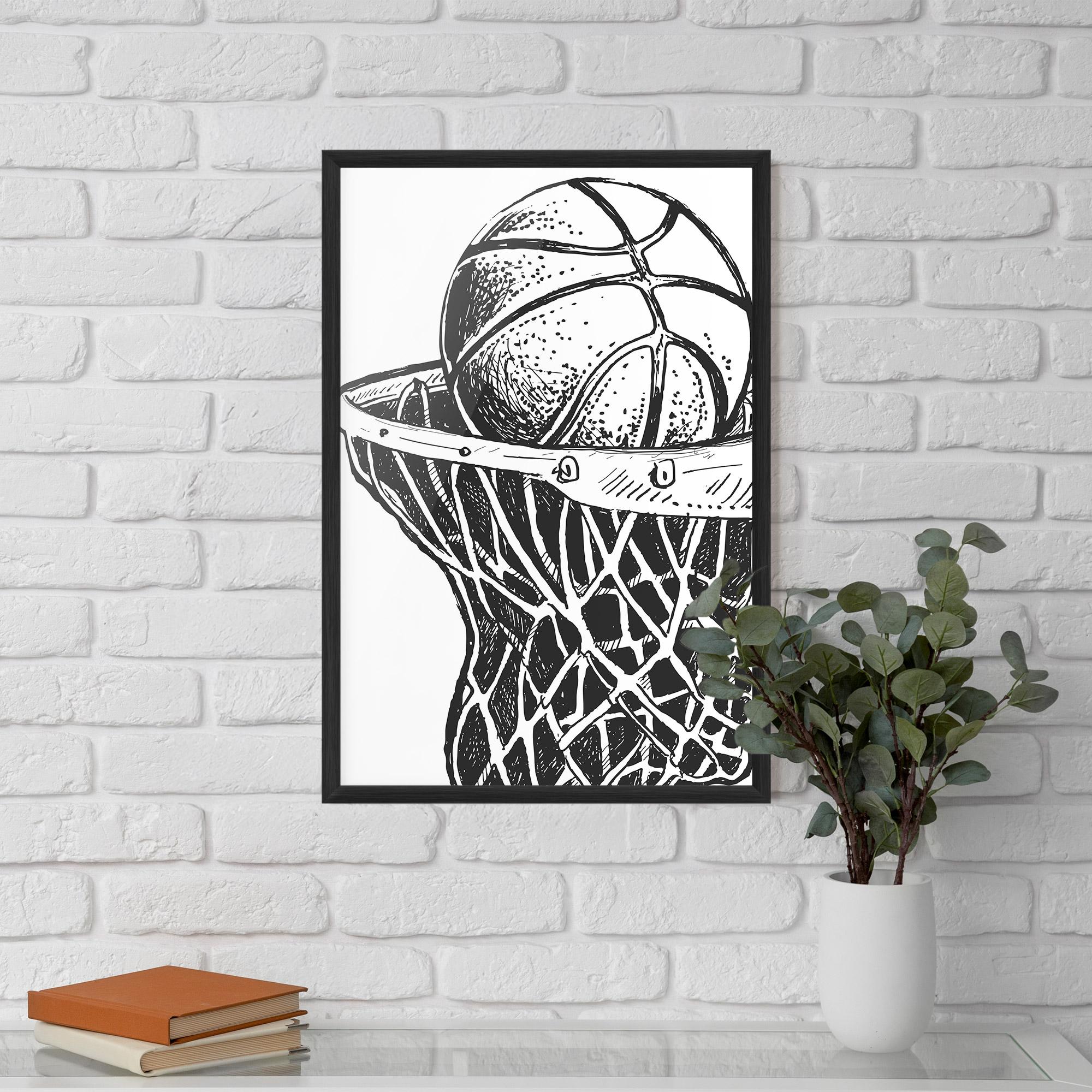 Poster Înrămat Basketball Grey Hoop mockup 5