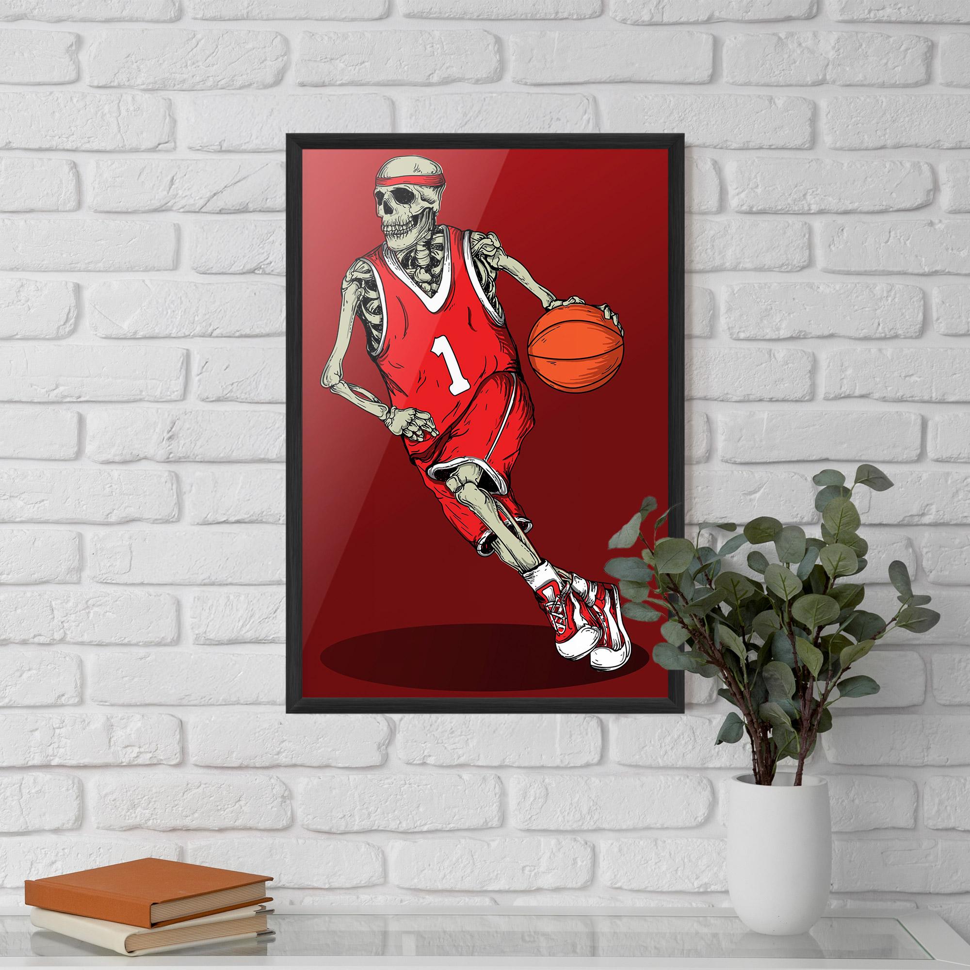 Poster Înrămat Basketball Skull mockup 5