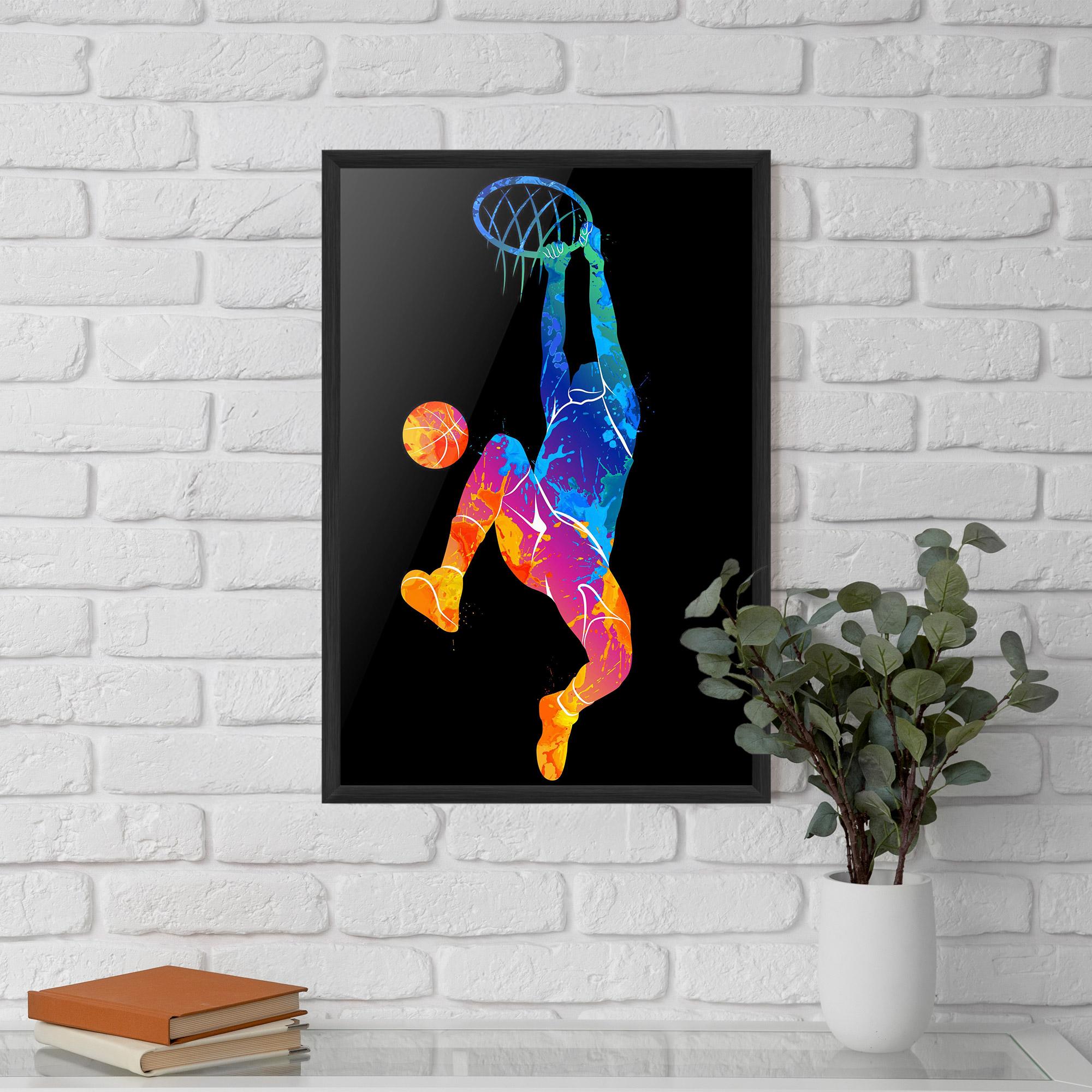 Poster Înrămat Blue Basket Hoop mockup 5