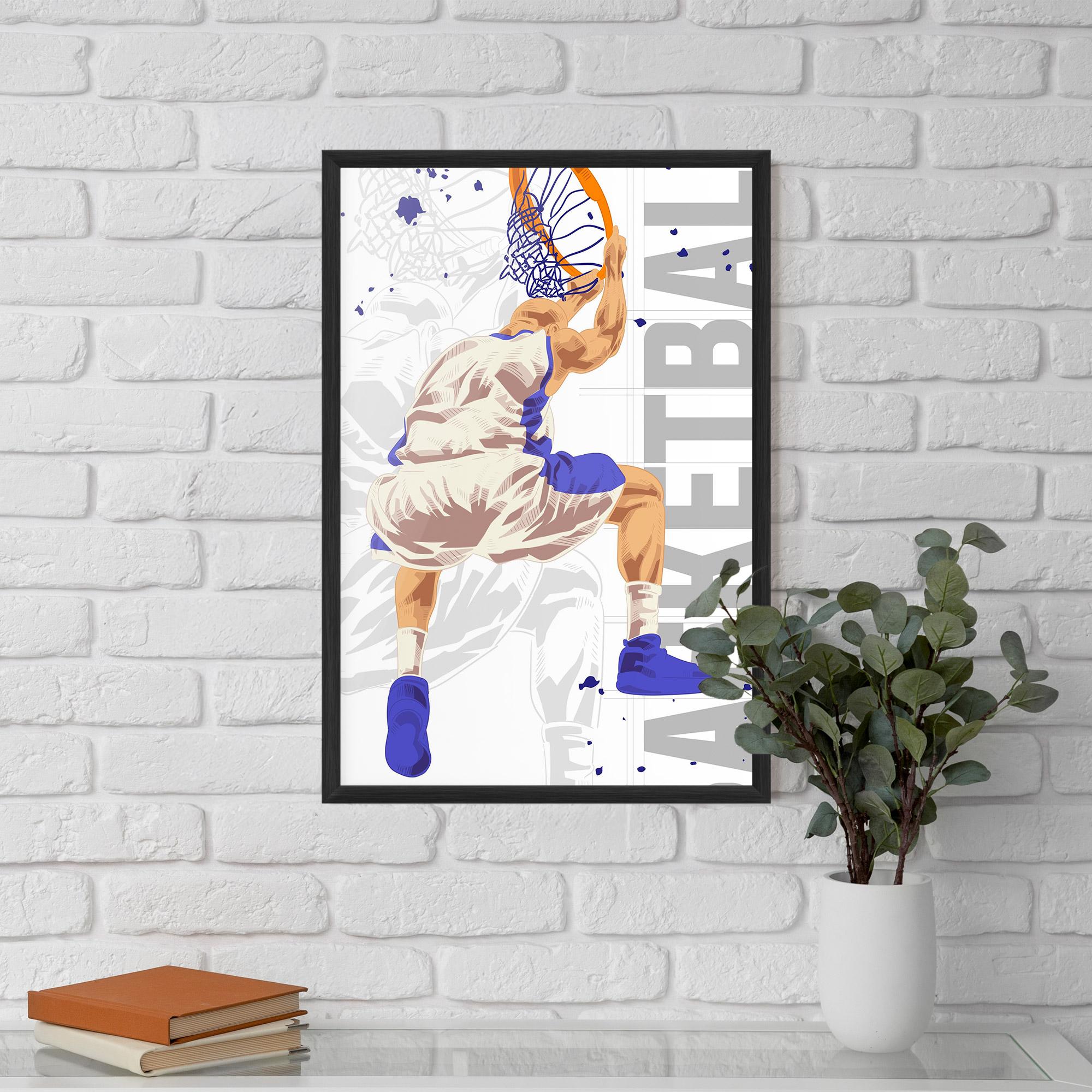 Poster Înrămat Grey Basketball mockup 5