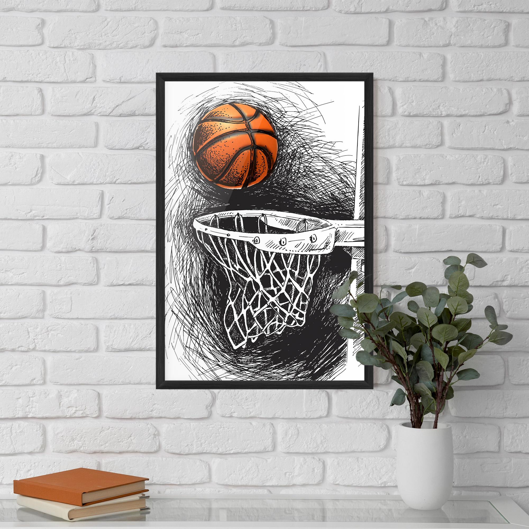 Poster Înrămat Grey Line Basket mockup 5