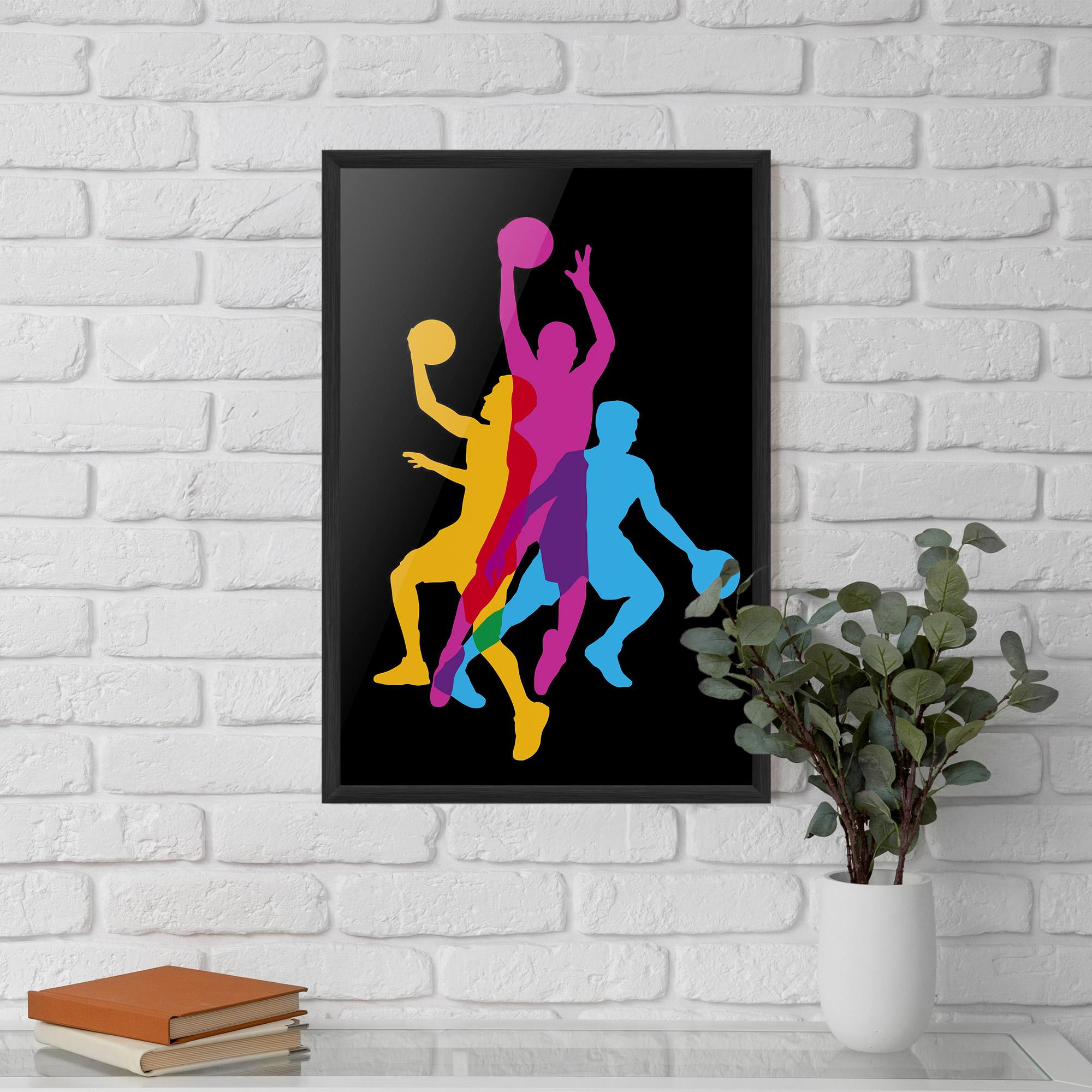 Poster Înrămat Three Basket Players mockup 5