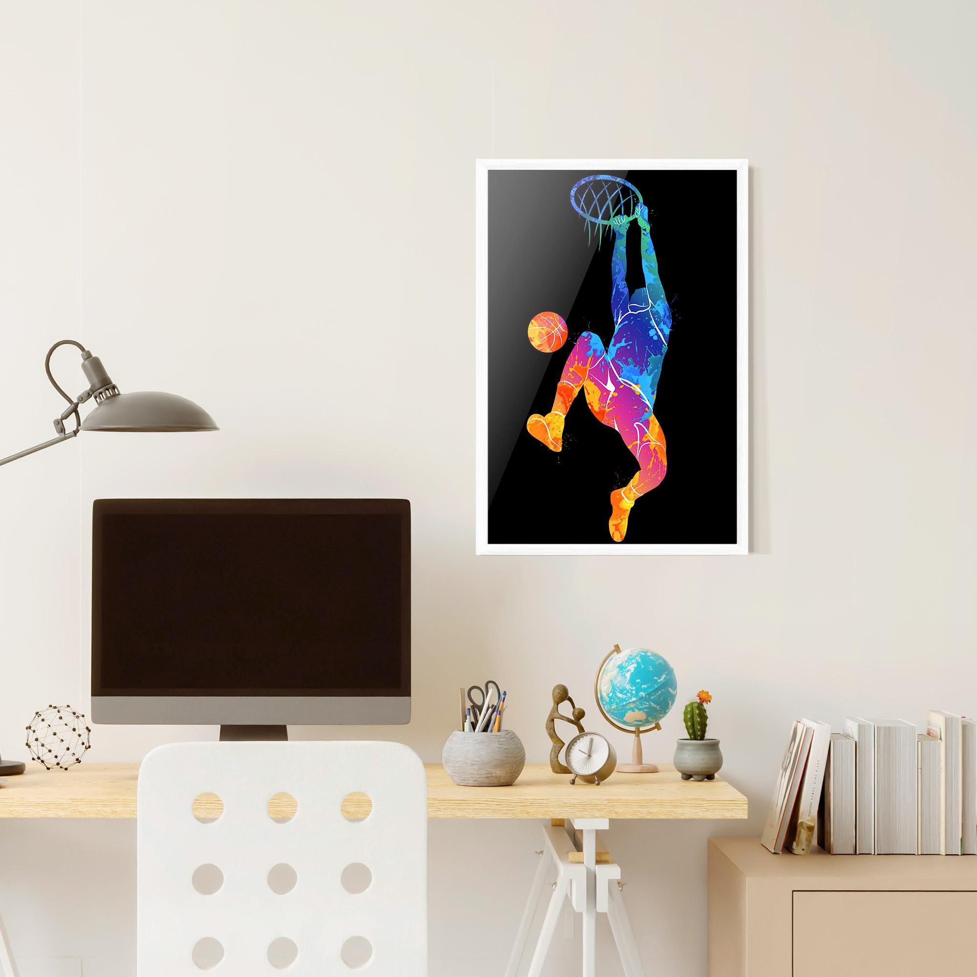 Poster Înrămat Blue Basket Hoop mockup 6