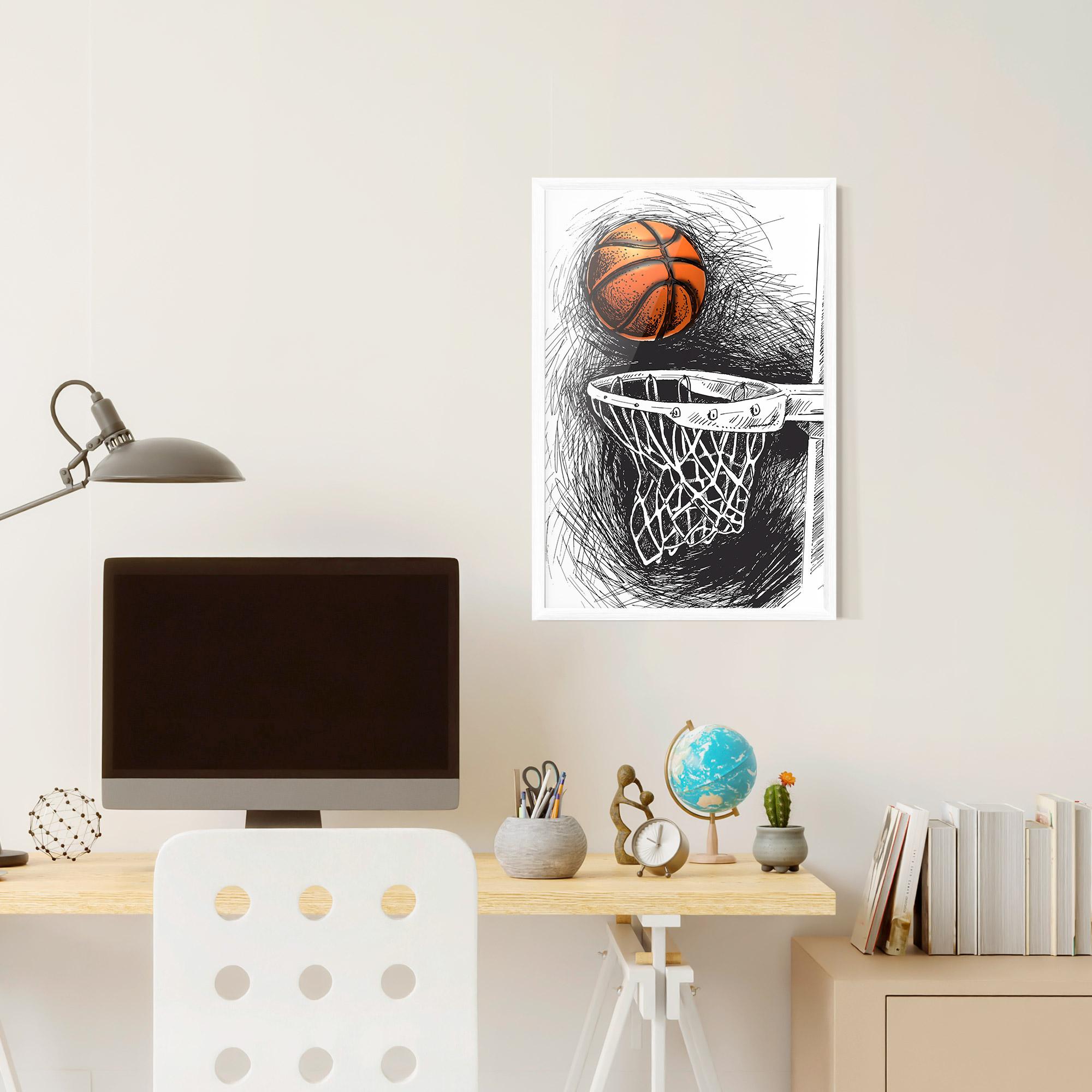 Poster Înrămat Grey Line Basket mockup 6
